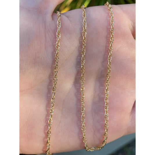 Vintage Solid 14k Yellow Gold Chain Necklace - 18.25 inches