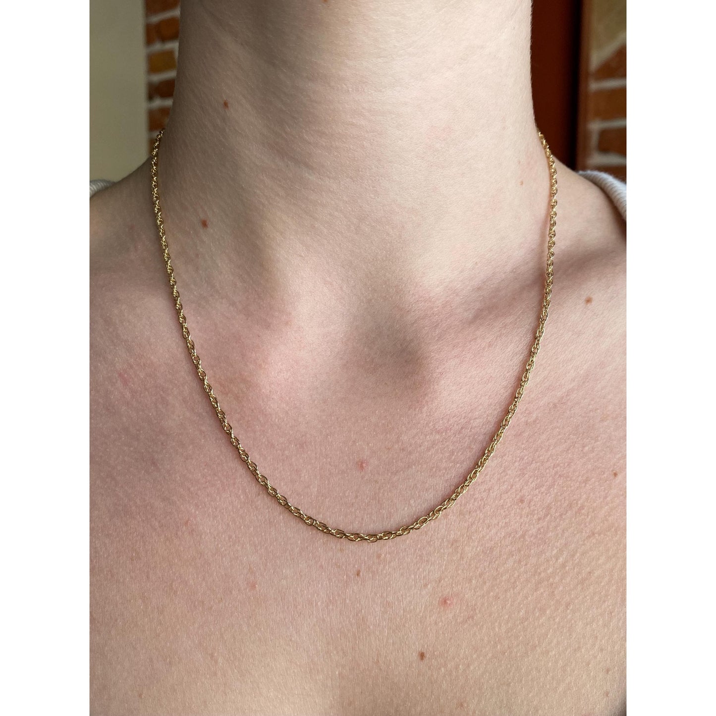 Vintage Solid 14k Yellow Gold Chain Necklace - 18.25 inches