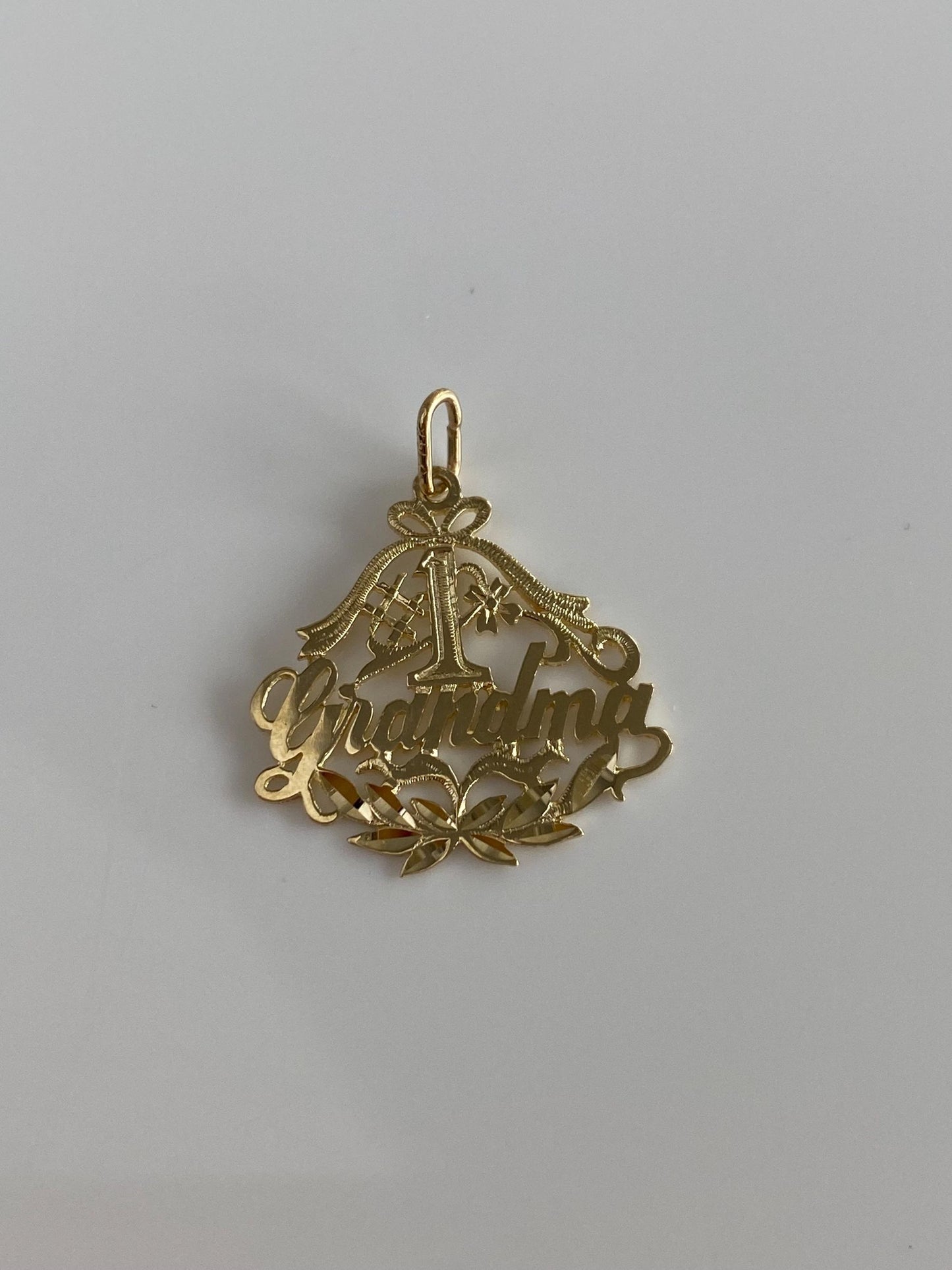 Vintage Solid 14k Yellow Gold #1 Grandma Charm