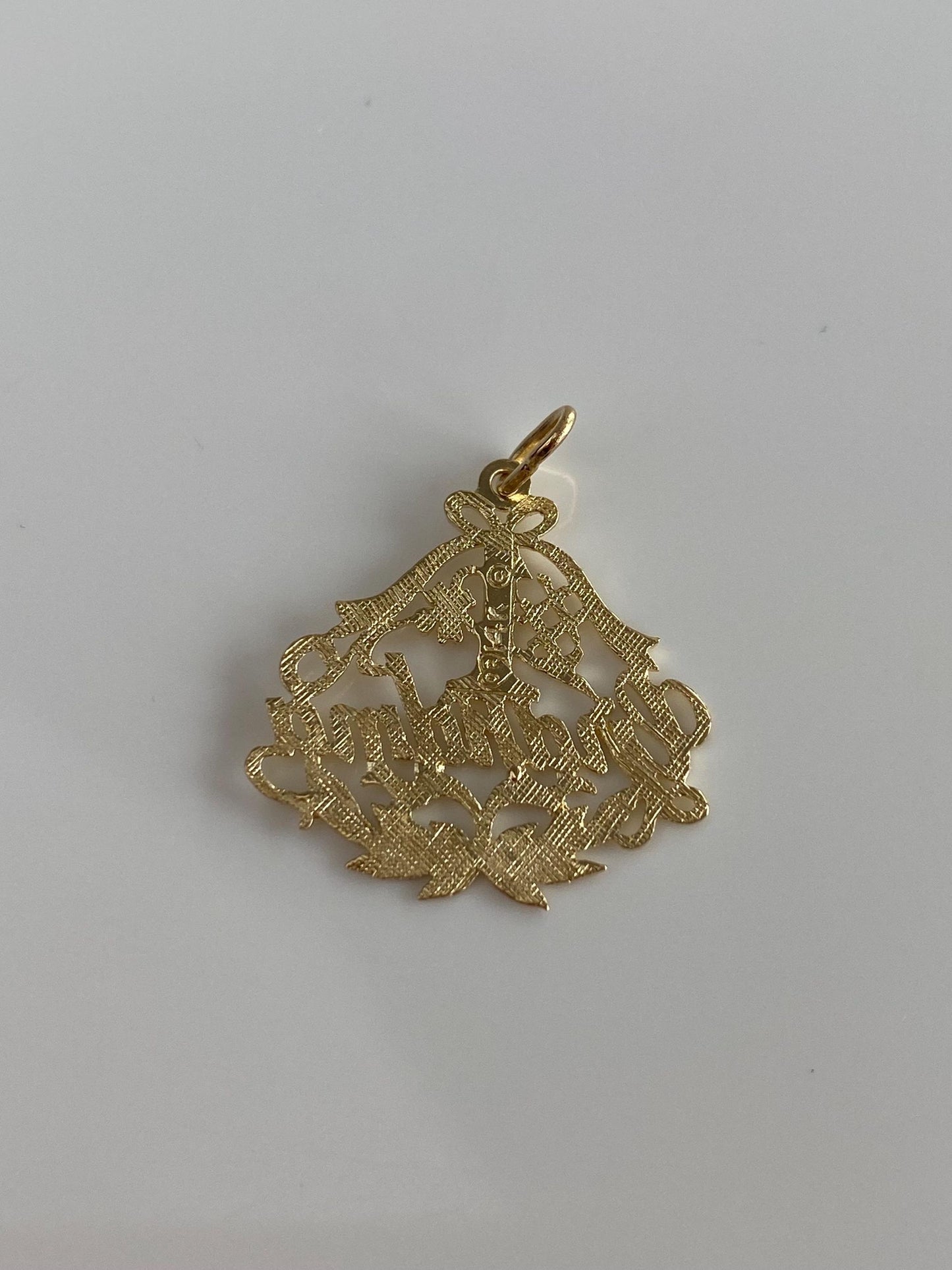 Vintage Solid 14k Yellow Gold #1 Grandma Charm