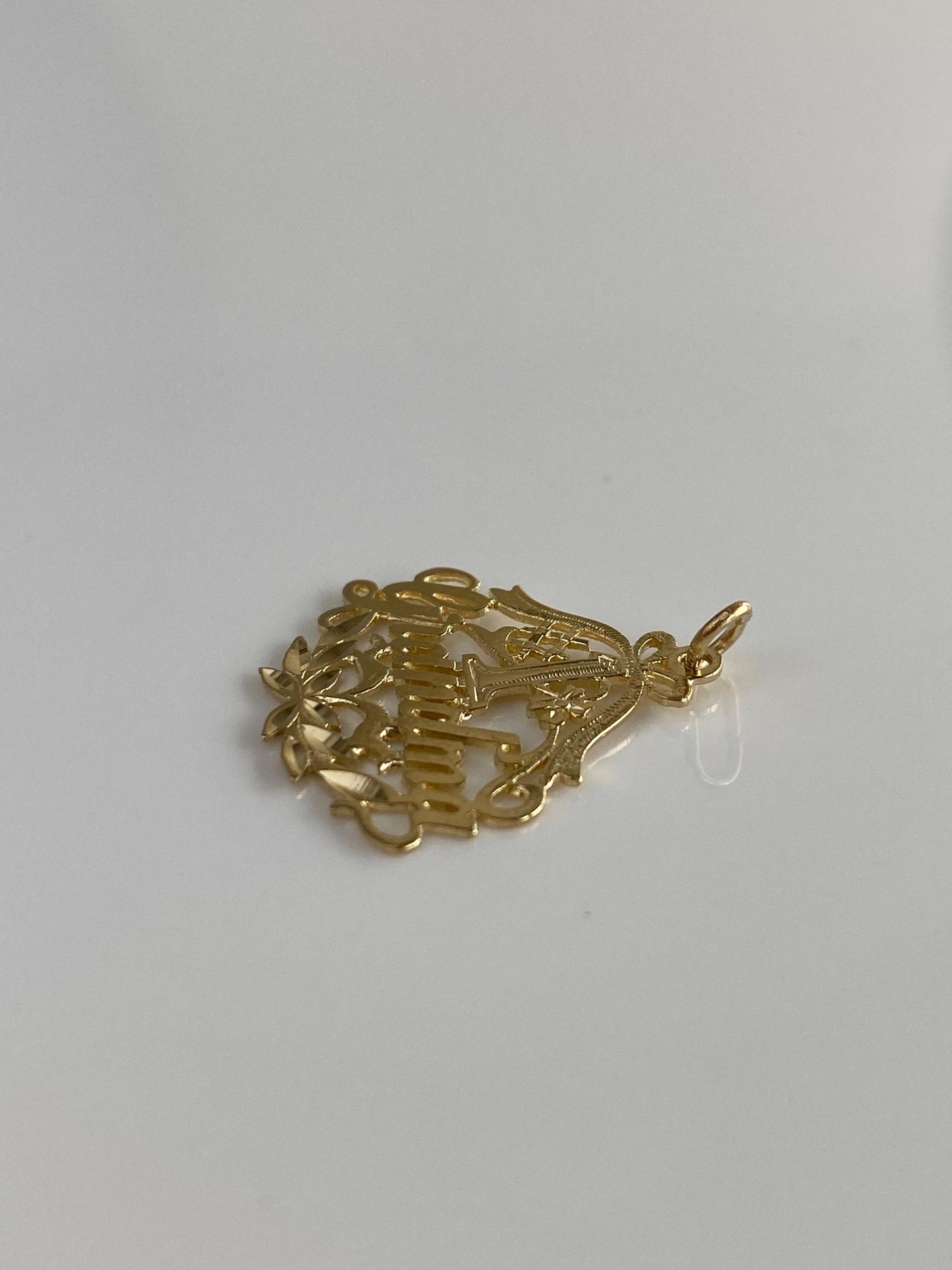 Vintage Solid 14k Yellow Gold #1 Grandma Charm