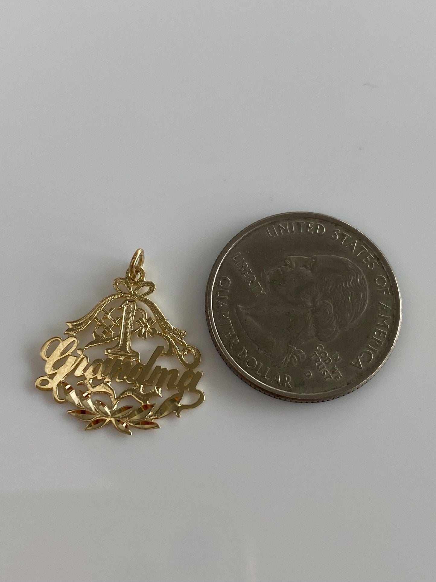 Vintage Solid 14k Yellow Gold #1 Grandma Charm