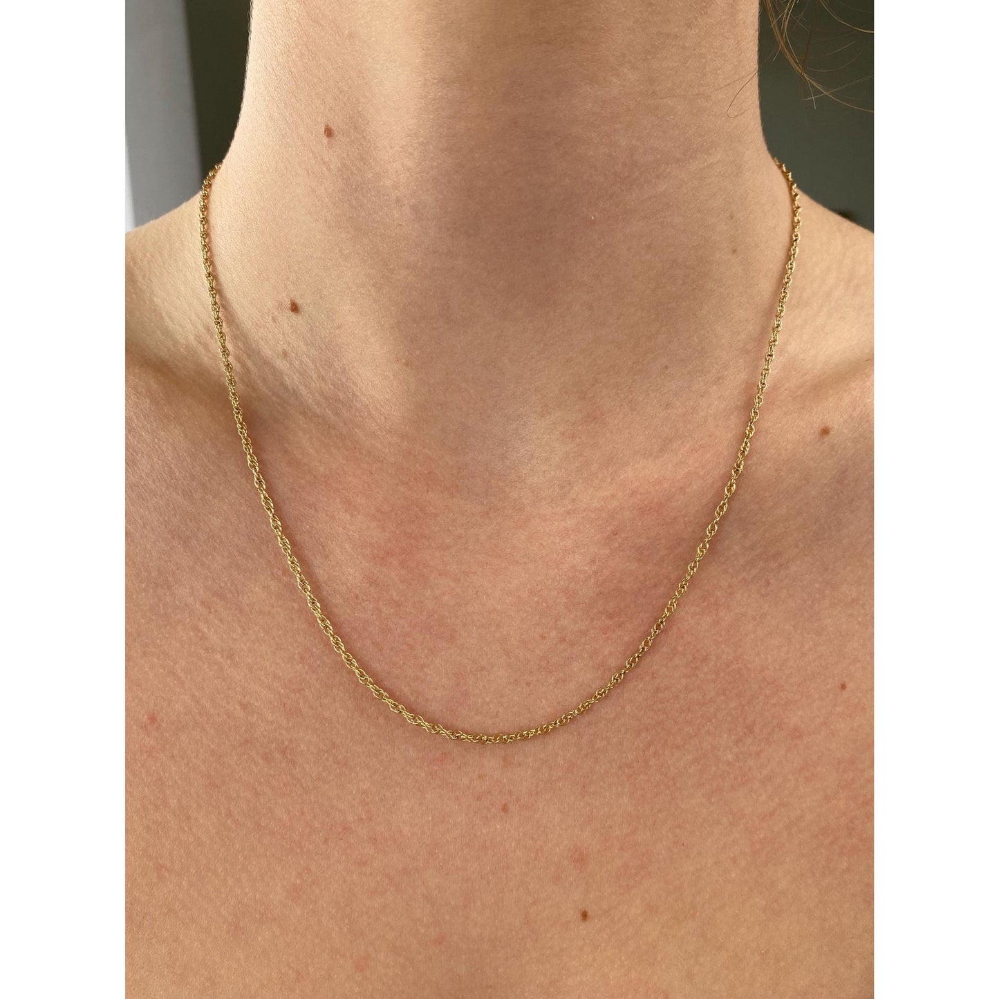Vintage Solid 14k Yellow Gold Chain Necklace - 18.25 inches