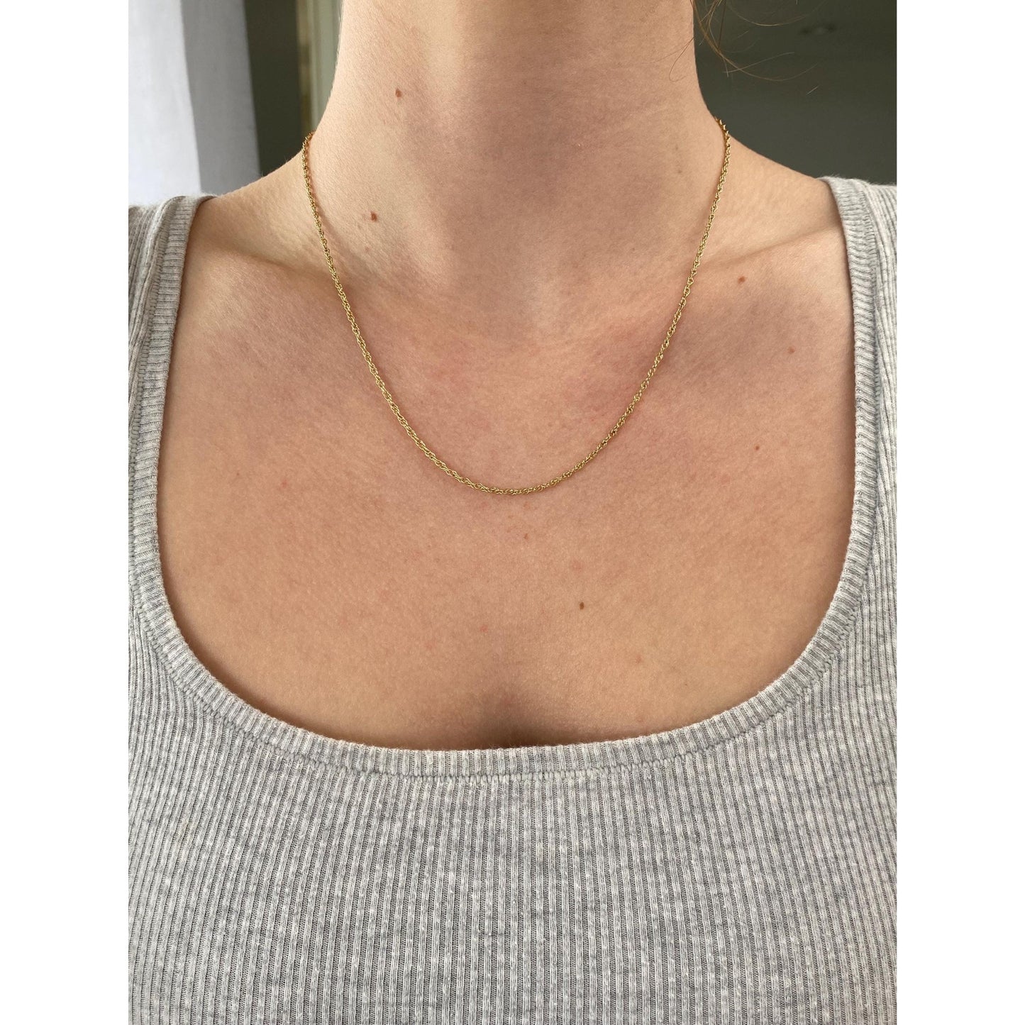 Vintage Solid 14k Yellow Gold Chain Necklace - 18.25 inches
