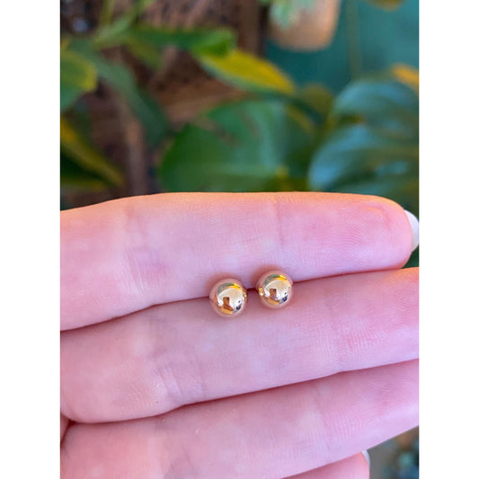 Vintage 14k Yellow Gold Ball Stud Earrings