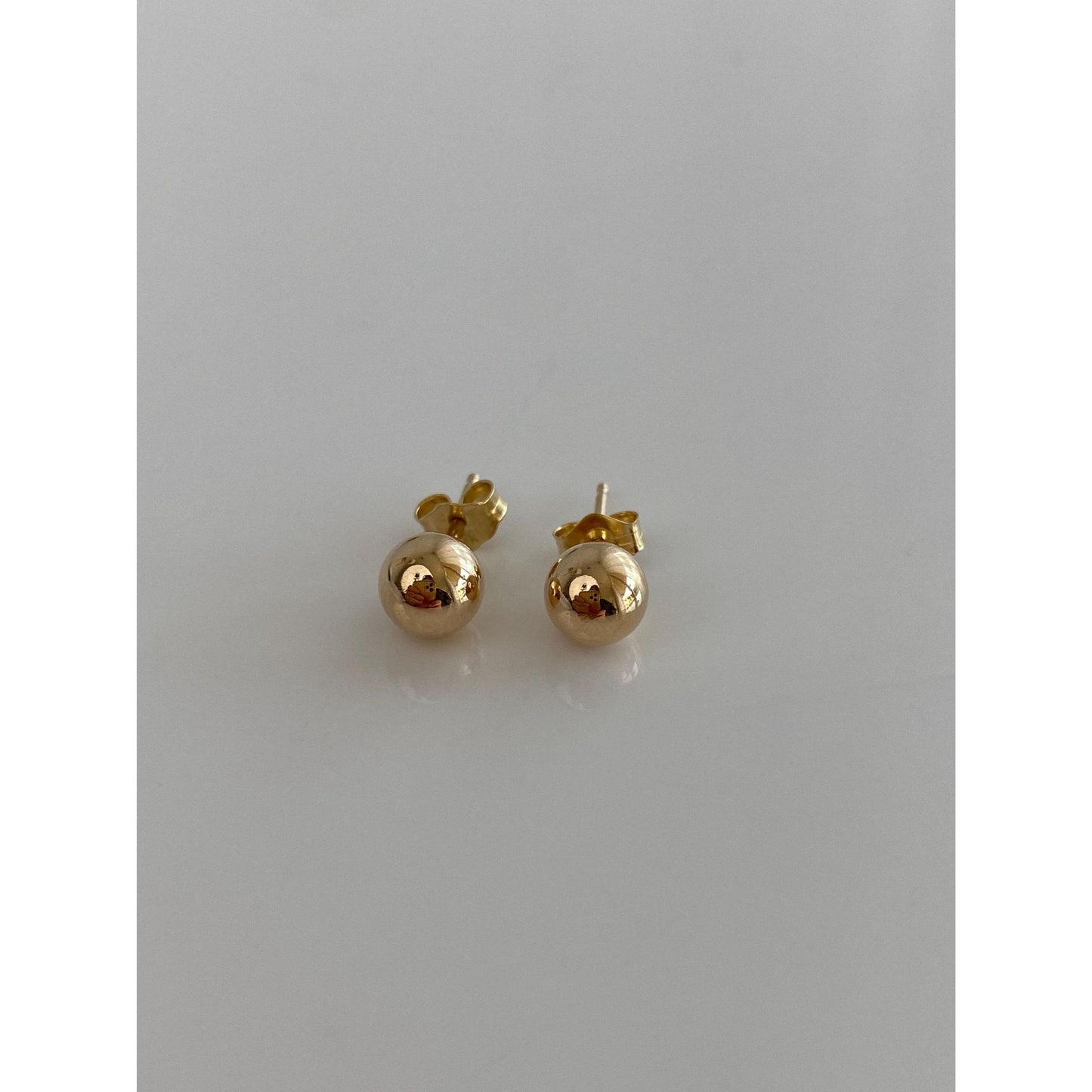 Vintage 14k Yellow Gold Ball Stud Earrings