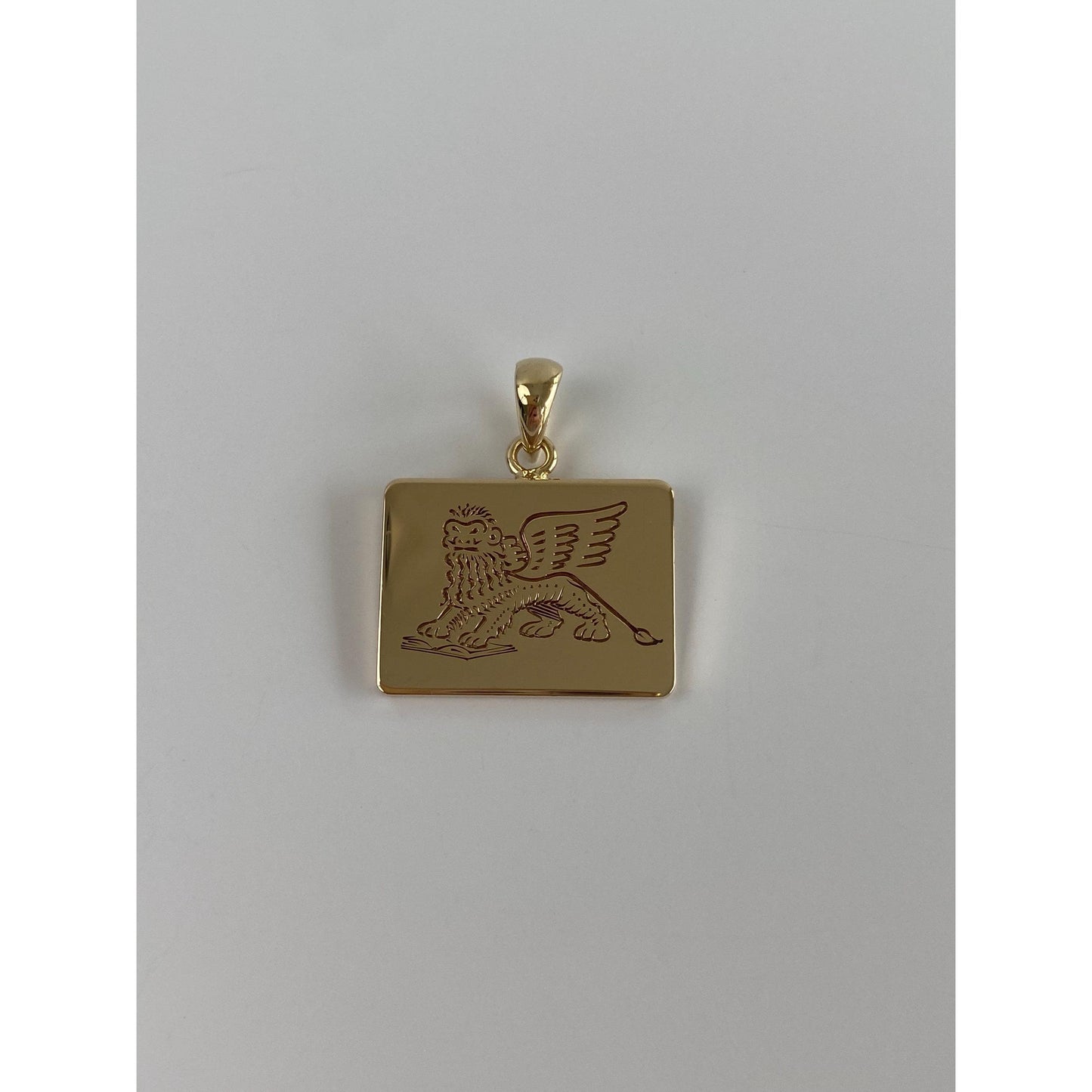 Vintage Solid 14k Yellow Gold Griffin Emblem Cufflink Conversion Charm