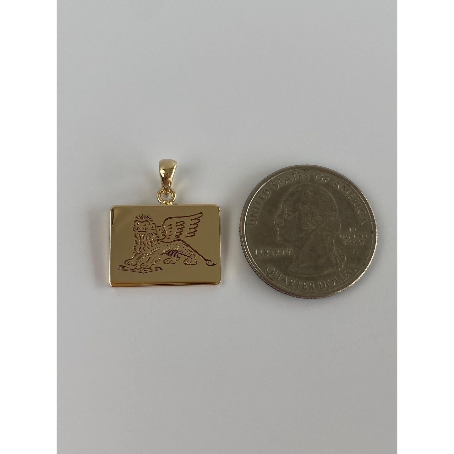 Vintage Solid 14k Yellow Gold Griffin Emblem Cufflink Conversion Charm