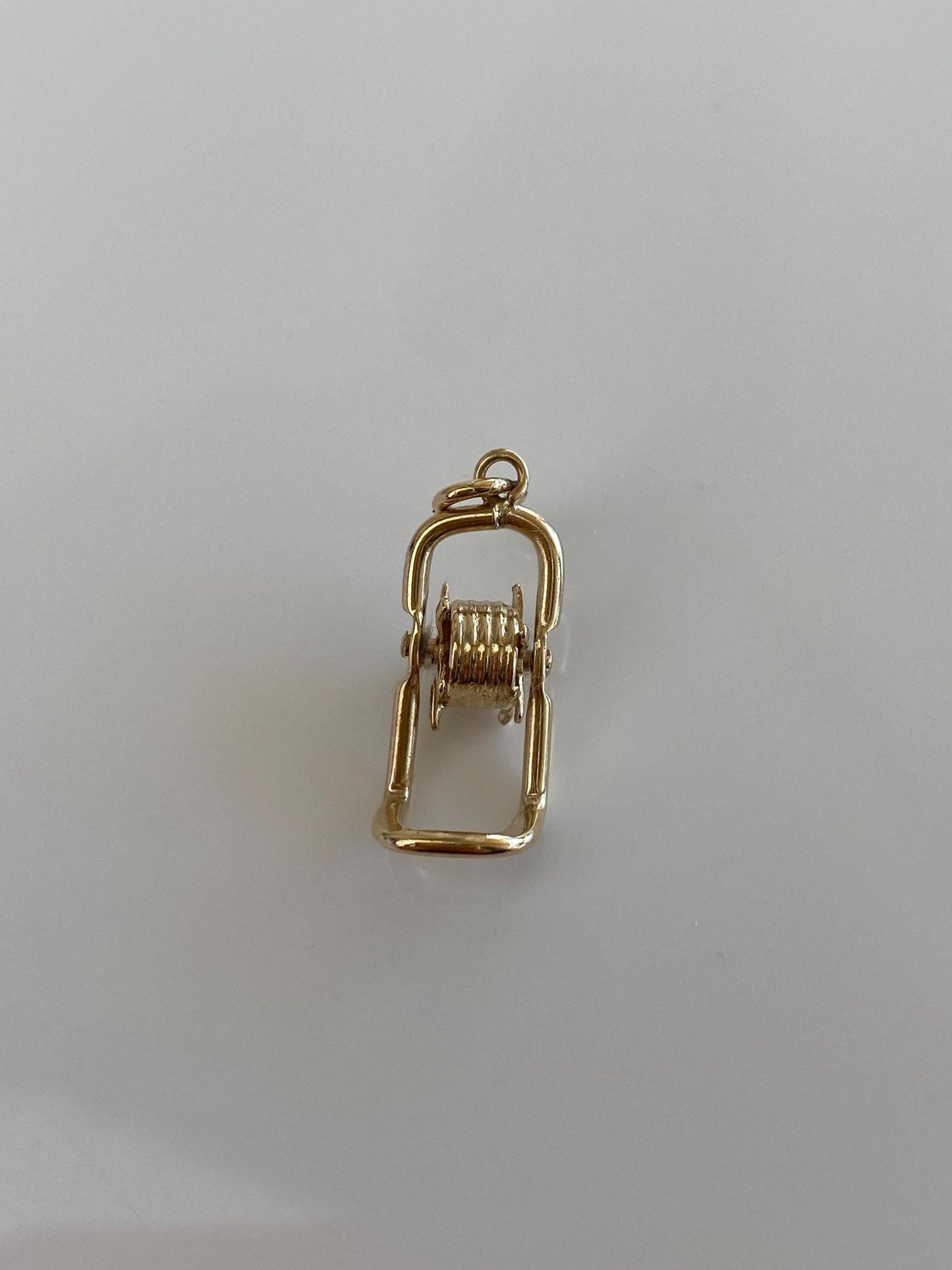 Vintage Solid 9k Yellow Gold Articulated Hose Charm