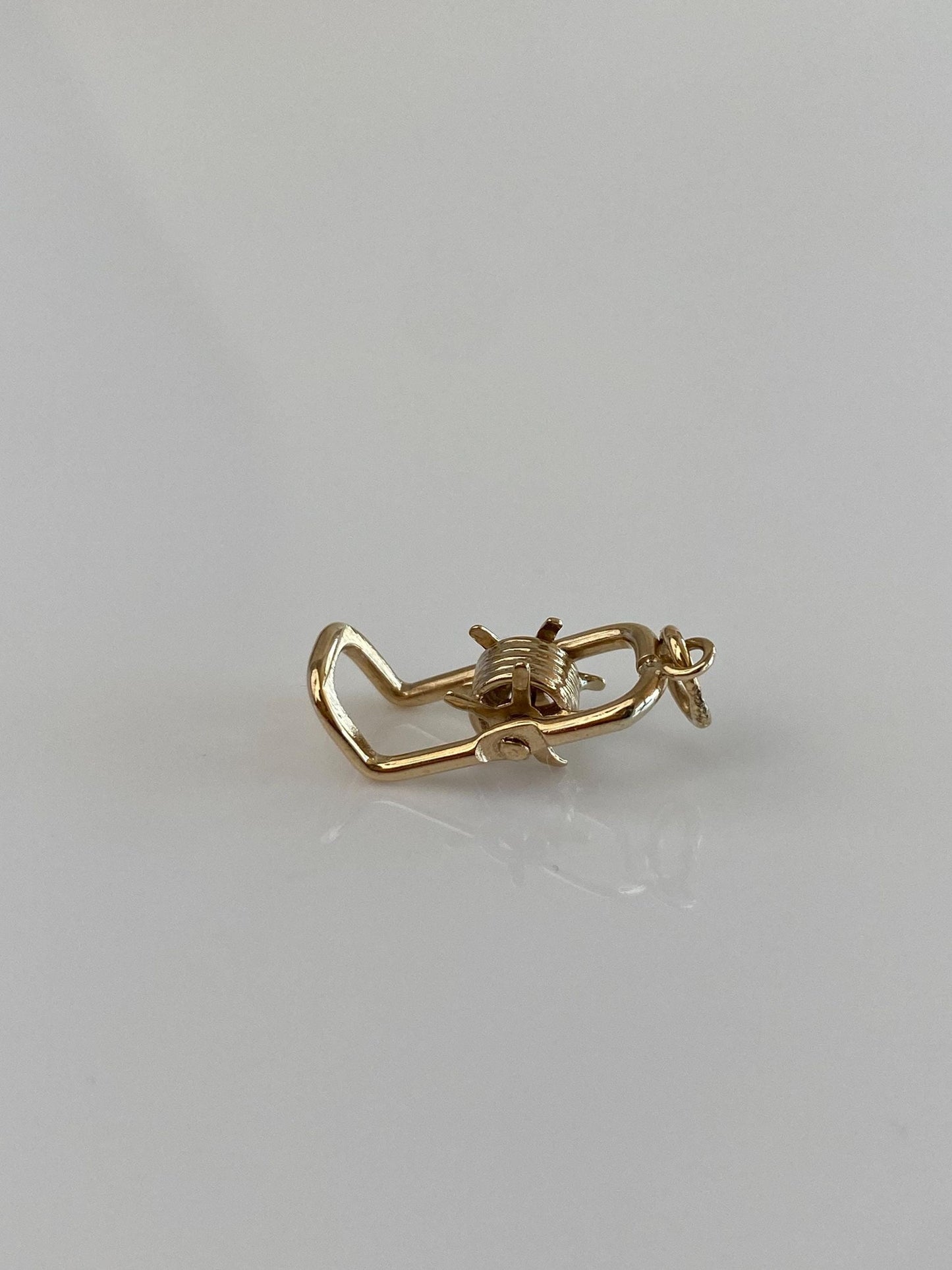 Vintage Solid 9k Yellow Gold Articulated Hose Charm