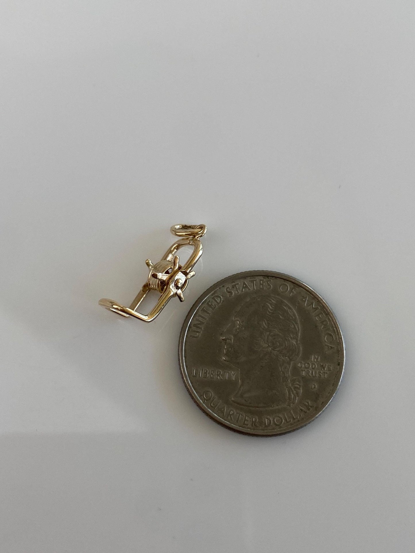 Vintage Solid 9k Yellow Gold Articulated Hose Charm