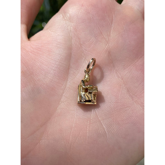 Vintage Solid 18k Yellow Gold Scriber Charm