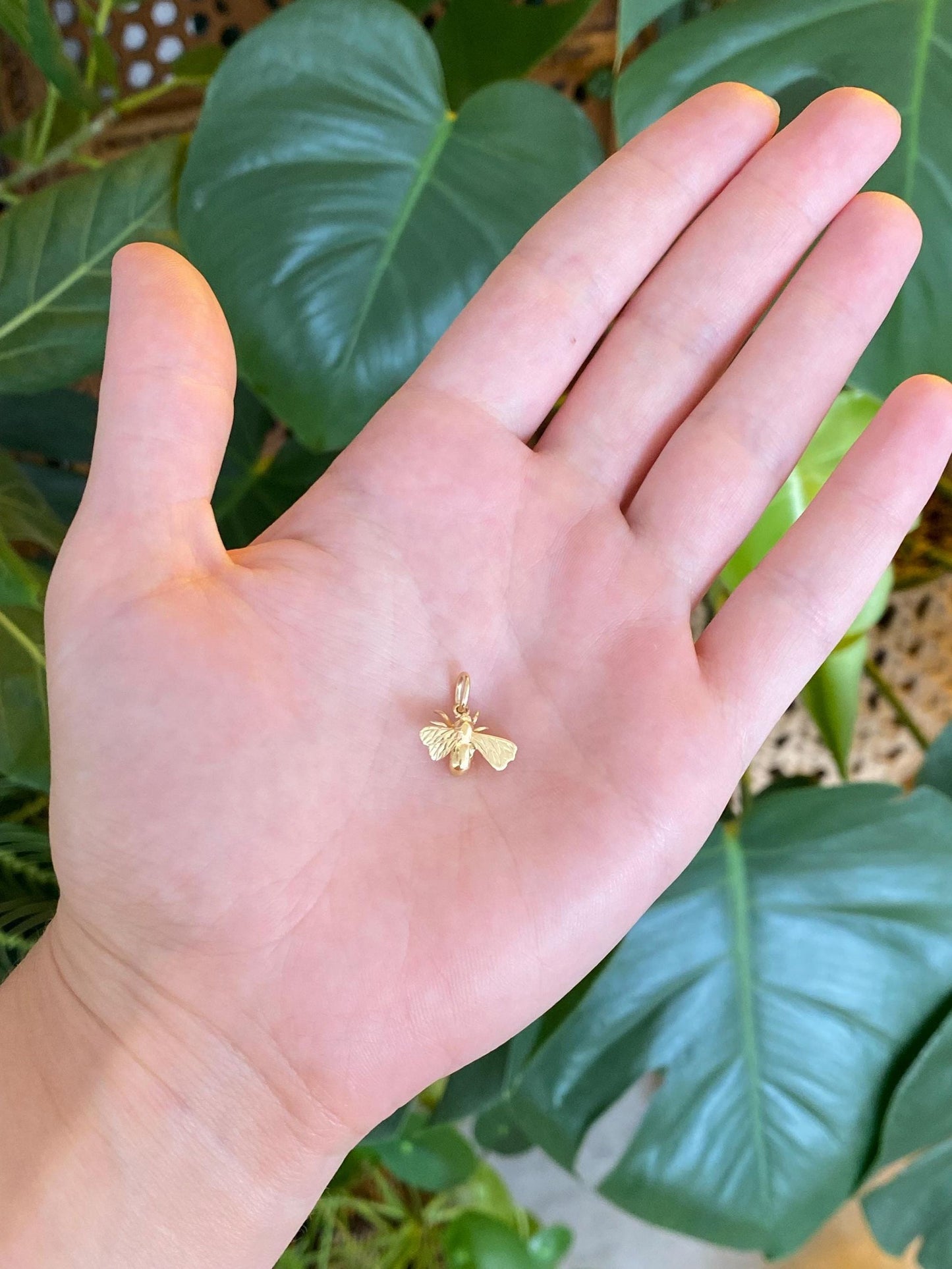 Vintage Solid 14k Yellow Gold Fly Charm
