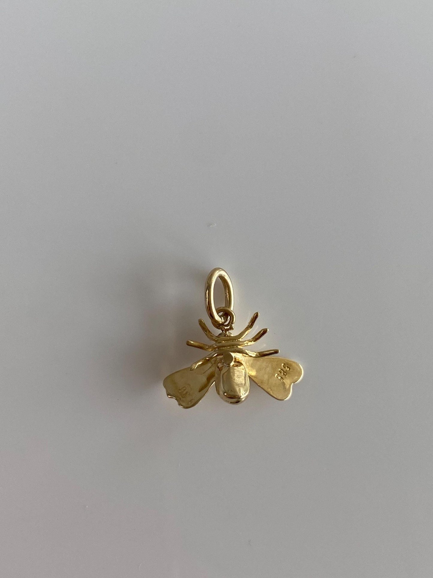 Vintage Solid 14k Yellow Gold Fly Charm