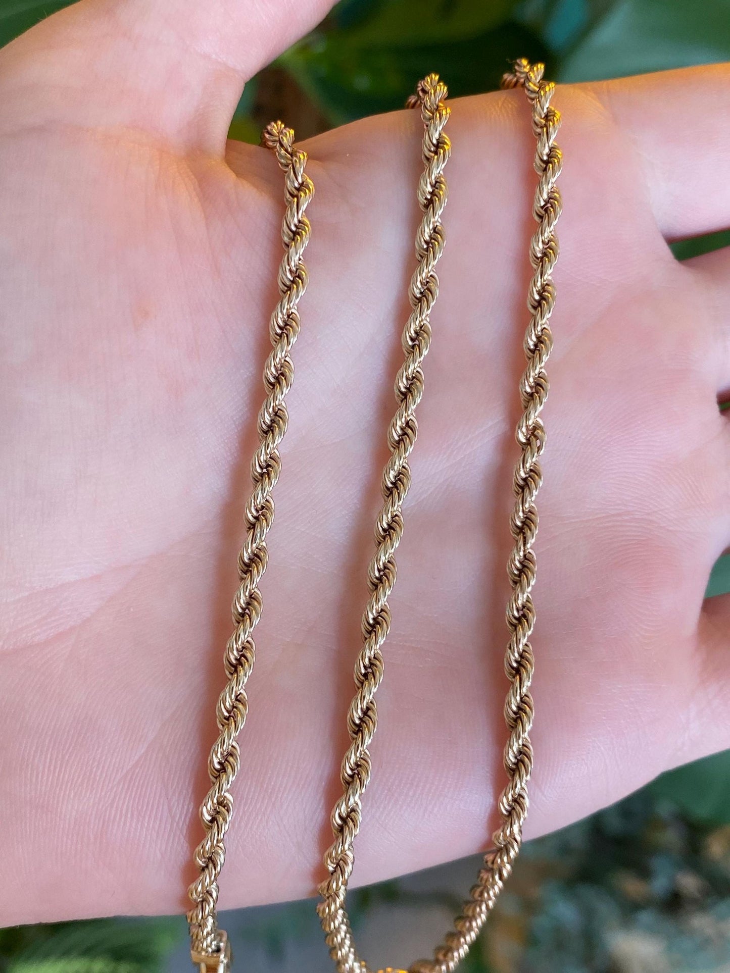 Vintage Solid 14k Yellow Gold Rope Chain Necklace - 20.25 inches