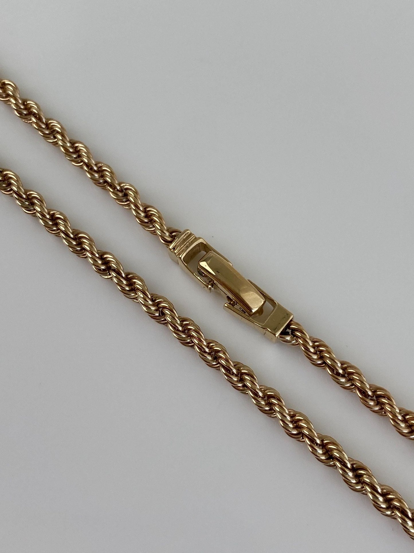 Vintage Solid 14k Yellow Gold Rope Chain Necklace - 20.25 inches