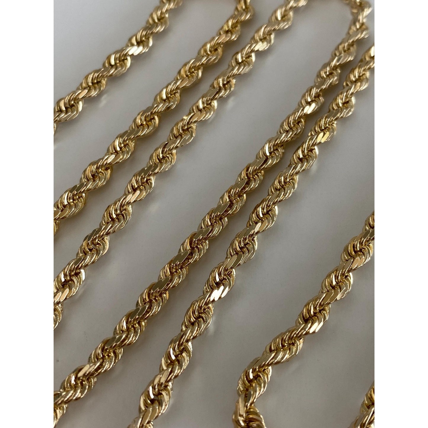 Vintage Solid 14k Yellow Gold Rope Chain Necklace - 24 inches