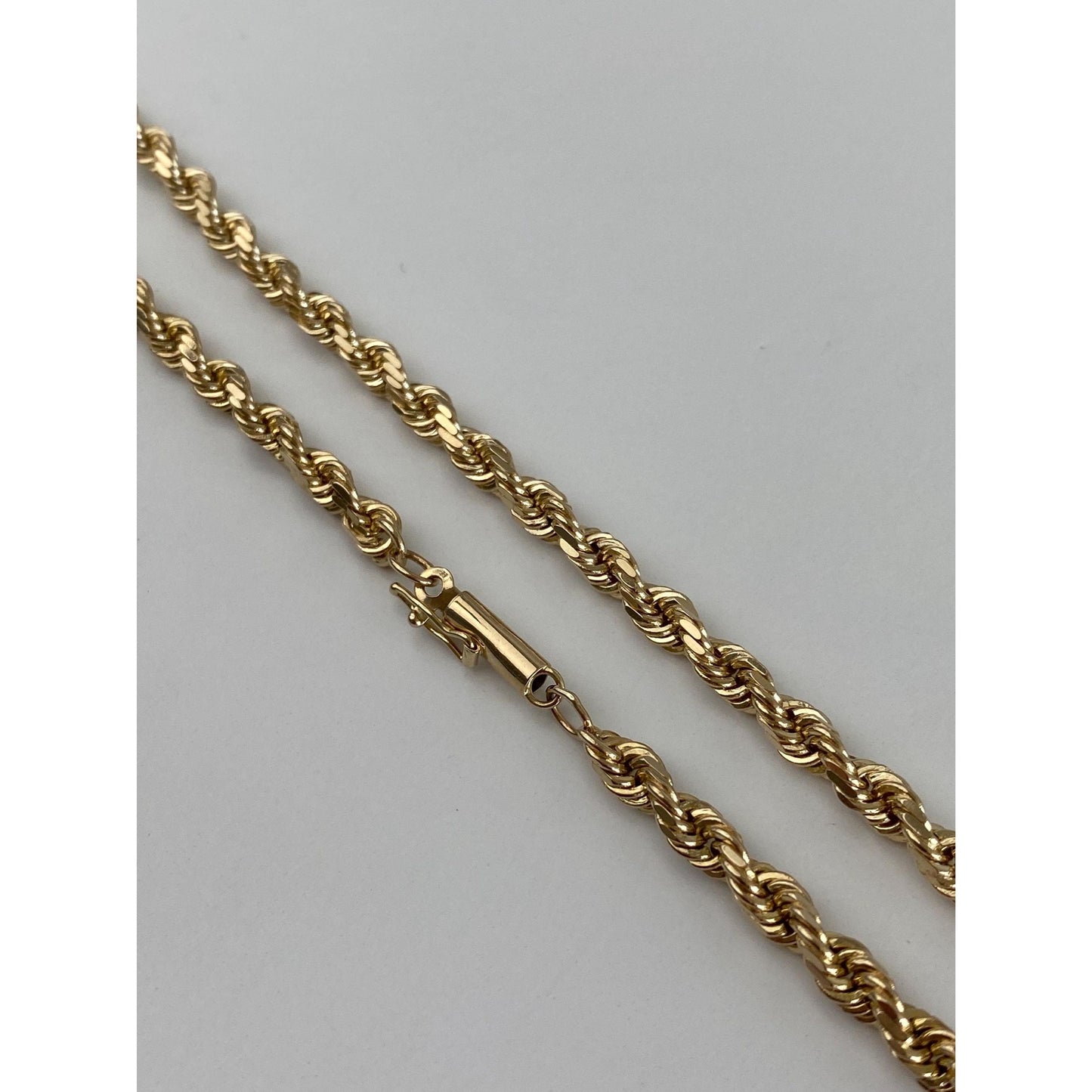 Vintage Solid 14k Yellow Gold Rope Chain Necklace - 24 inches