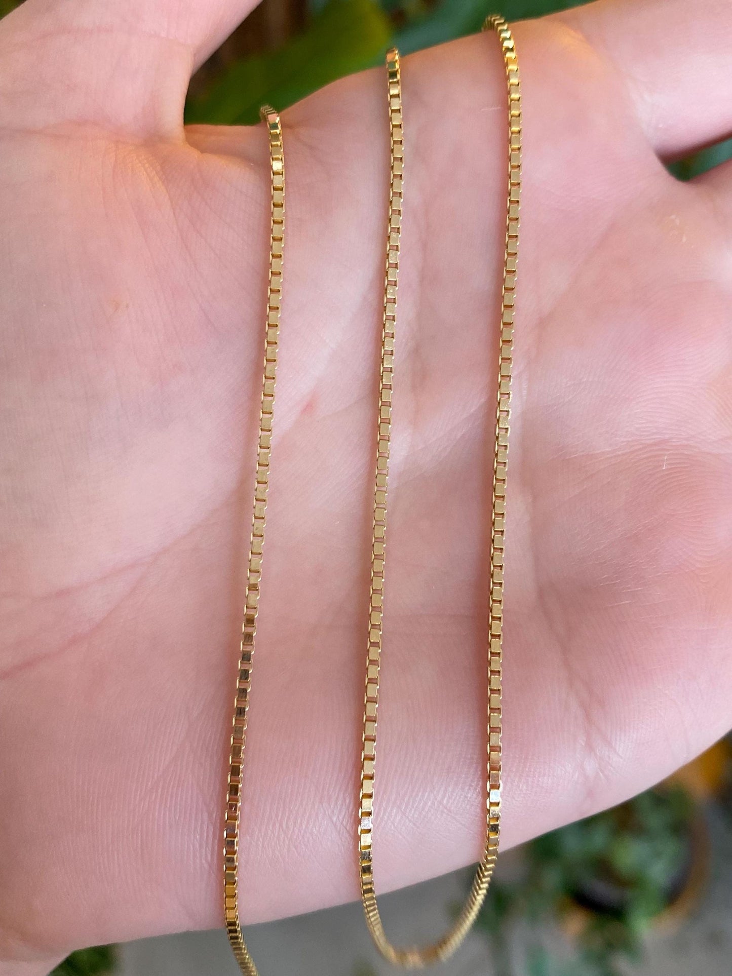 Vintage Solid 14k Yellow Gold Box Chain Necklace - 20 inches