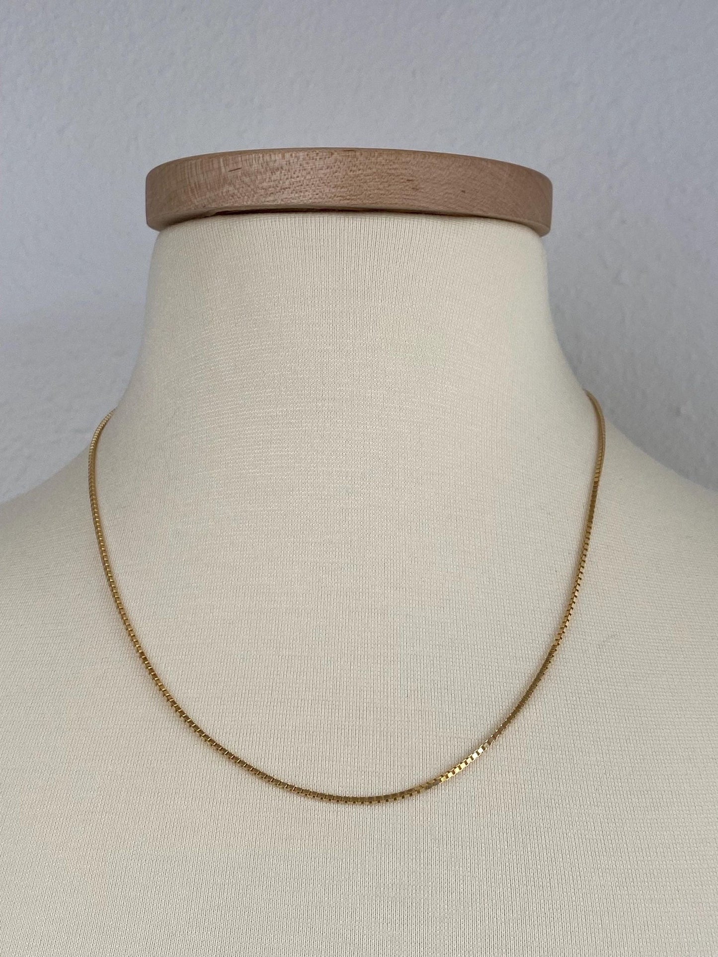 Vintage Solid 14k Yellow Gold Box Chain Necklace - 20 inches