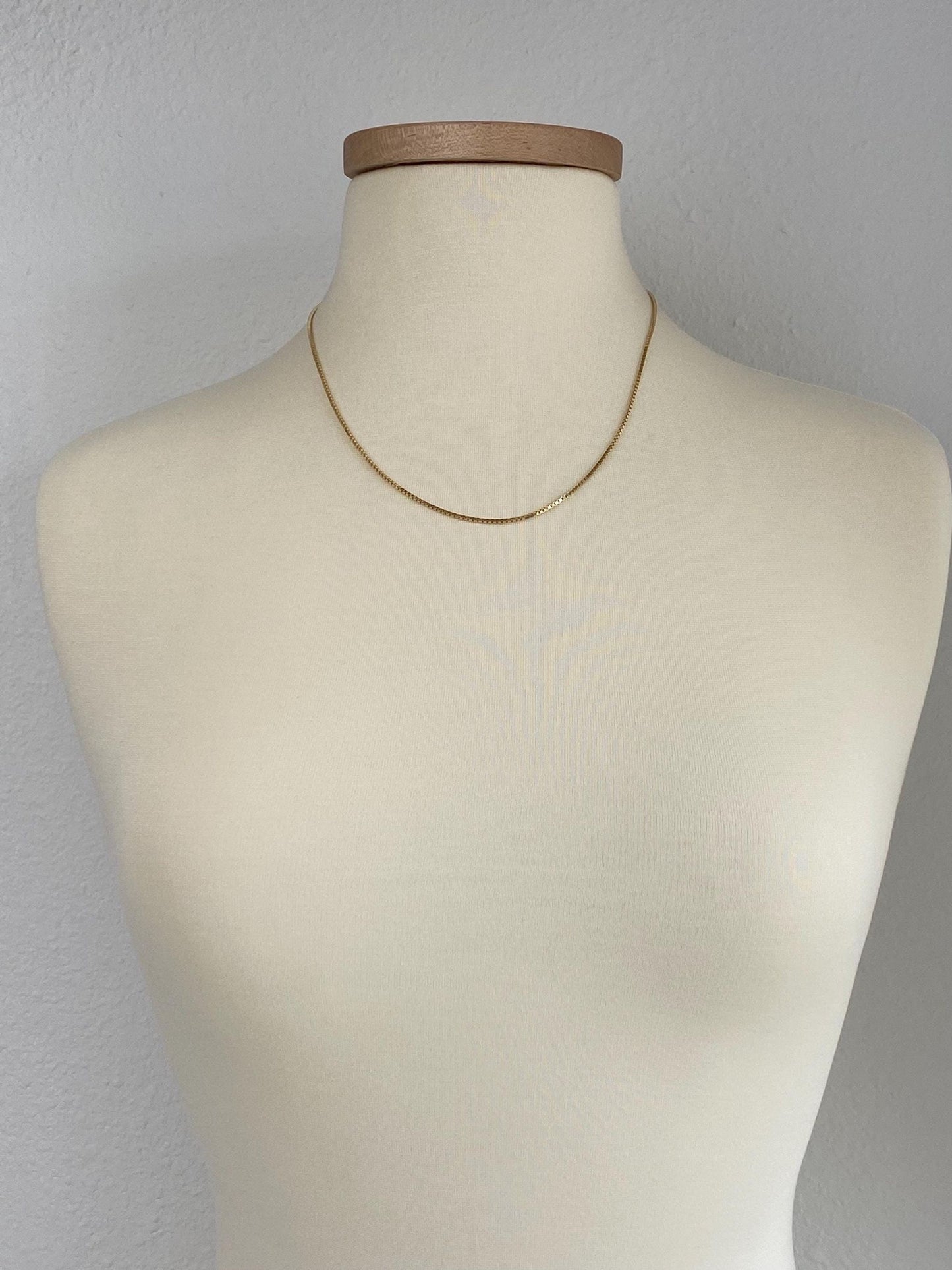 Vintage Solid 14k Yellow Gold Box Chain Necklace - 20 inches
