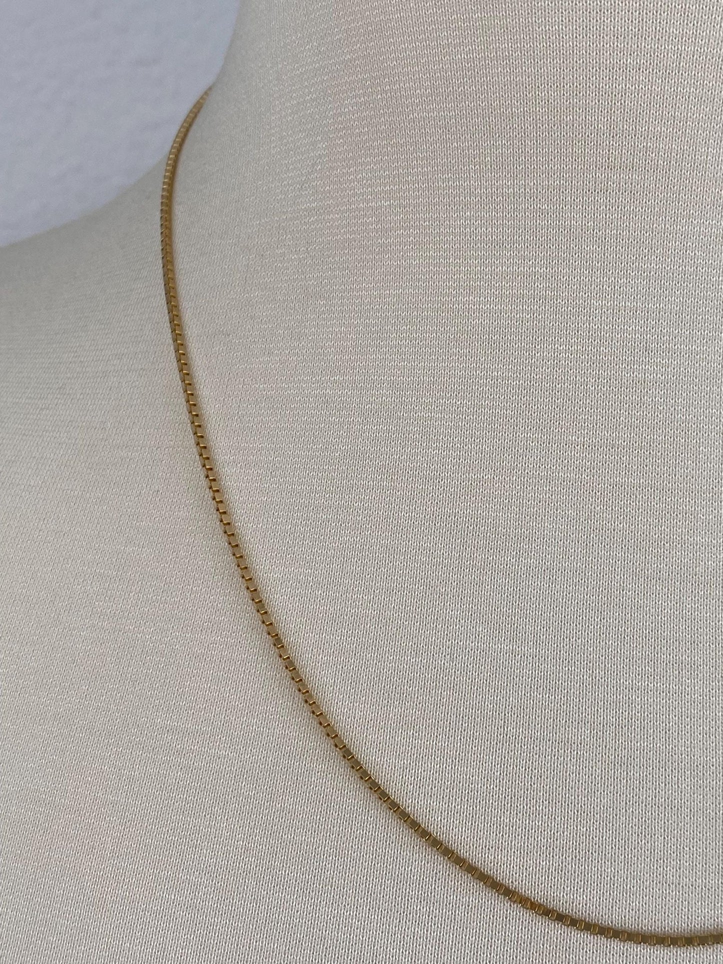 Vintage Solid 14k Yellow Gold Box Chain Necklace - 20 inches