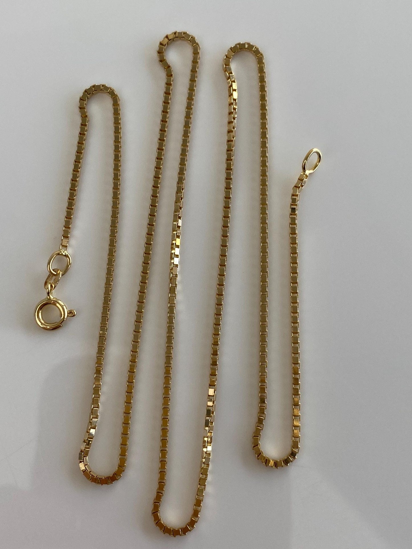 Vintage Solid 14k Yellow Gold Box Chain Necklace - 20 inches