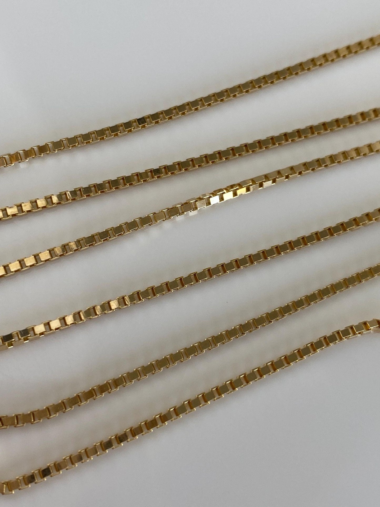 Vintage Solid 14k Yellow Gold Box Chain Necklace - 20 inches