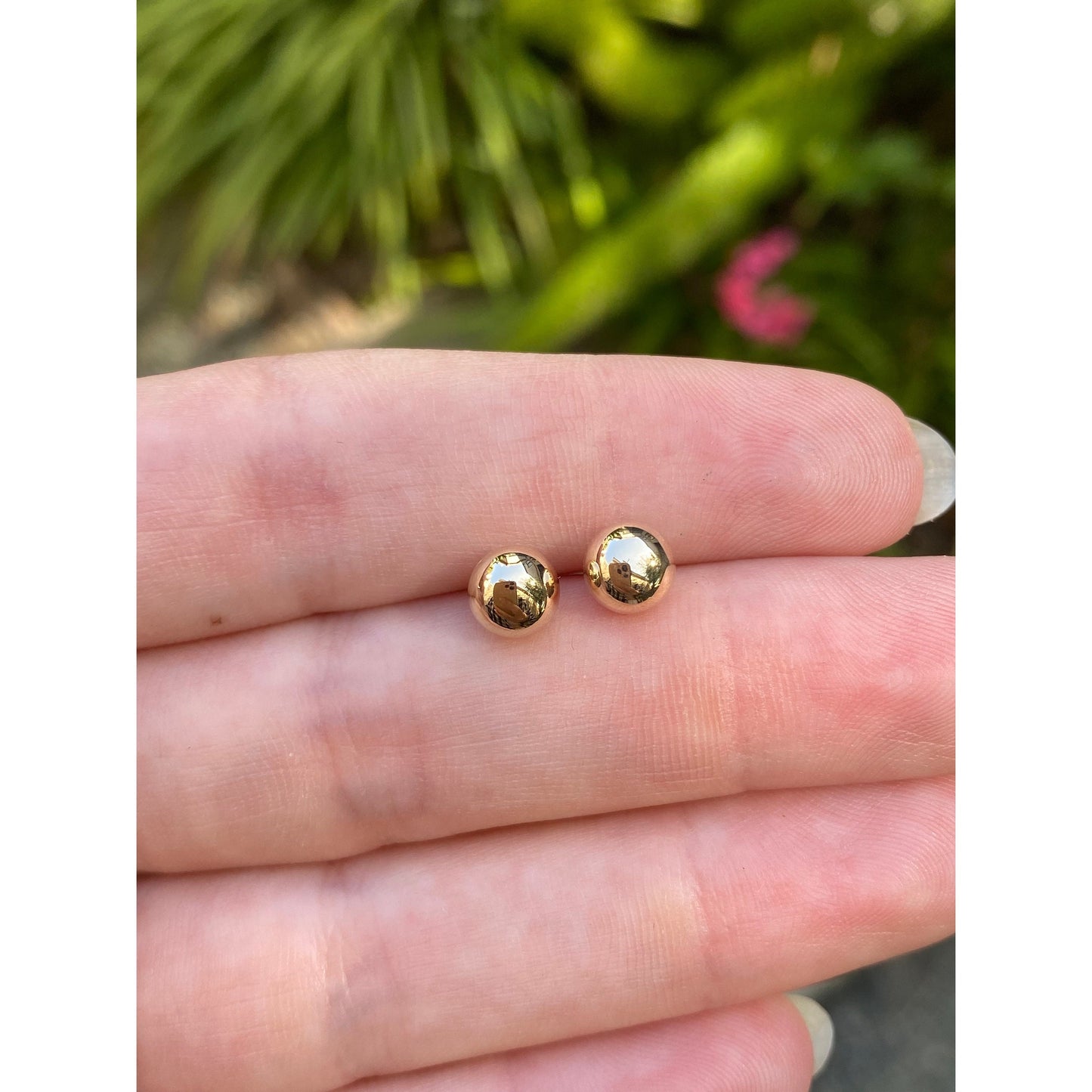 Vintage 14k Yellow Gold Ball Stud Earrings