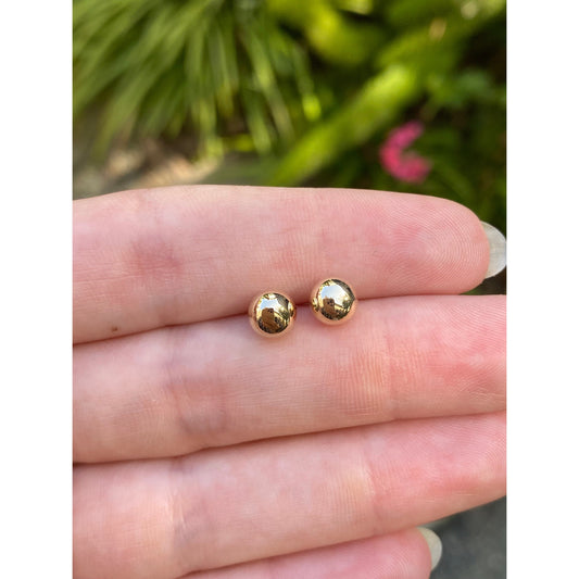 Vintage 14k Yellow Gold Ball Stud Earrings