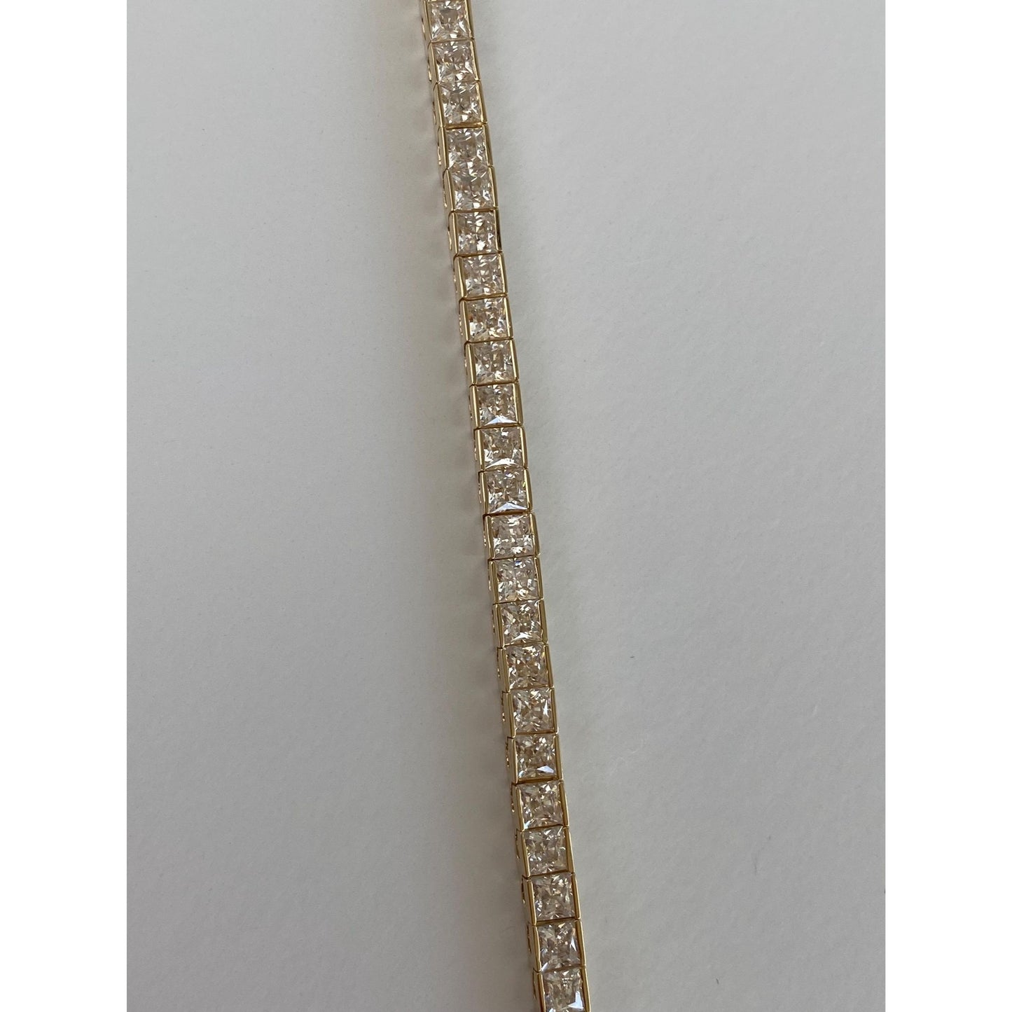 Solid 14k Yellow Gold Cubic Zirconia Tennis Bracelet - 6.75 inches