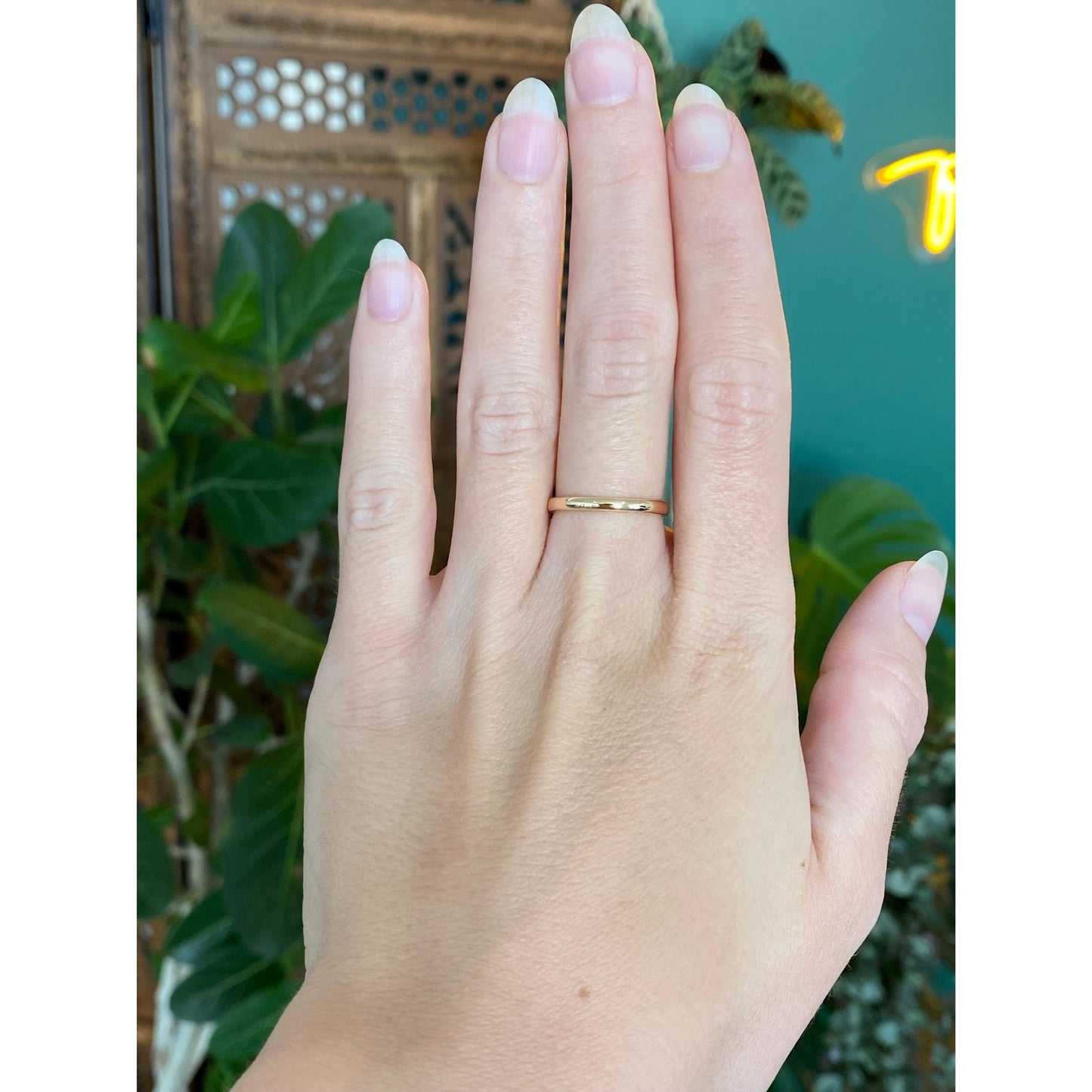 Vintage Solid 14k Yellow Gold Slim Ring Band - Size 6.25