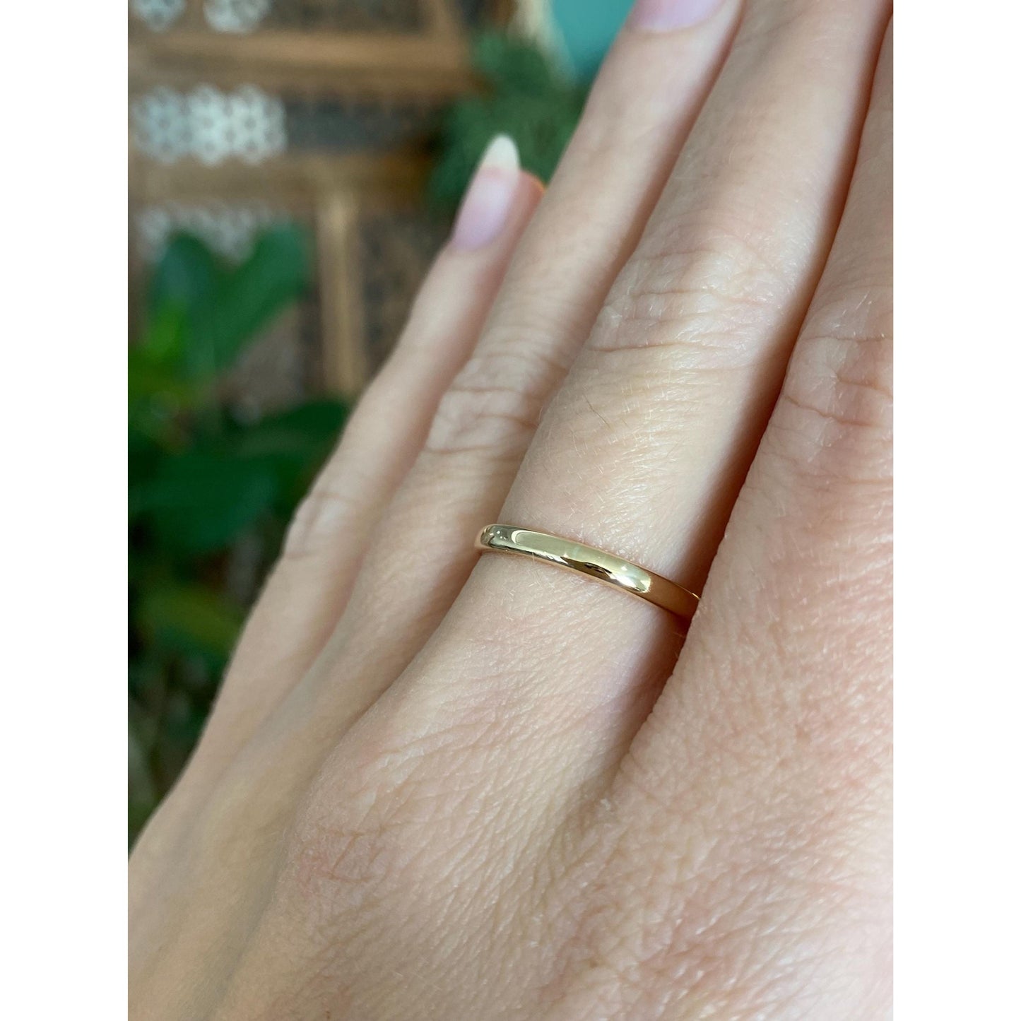 Vintage Solid 14k Yellow Gold Slim Ring Band - Size 6.25