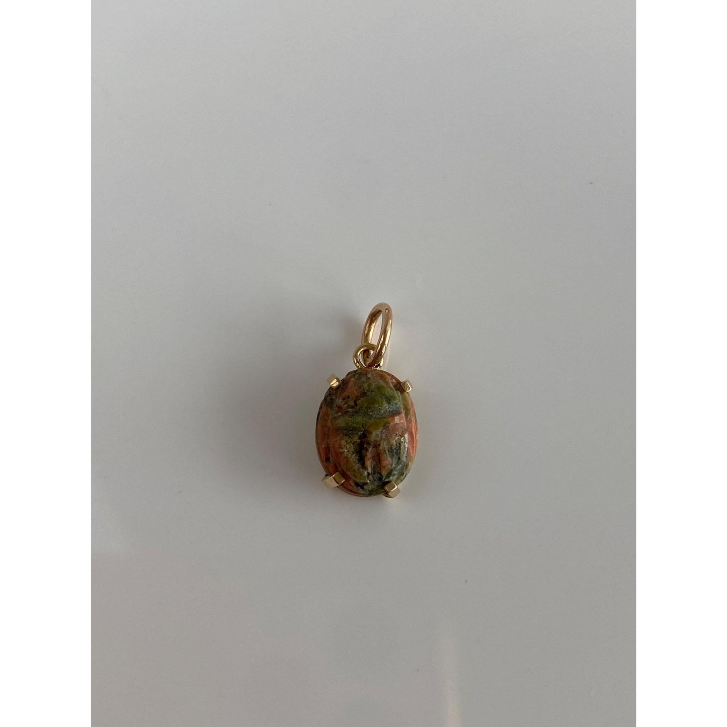 Vintage Solid 10k Yellow Gold Little Carved Agate Scarab Charm
