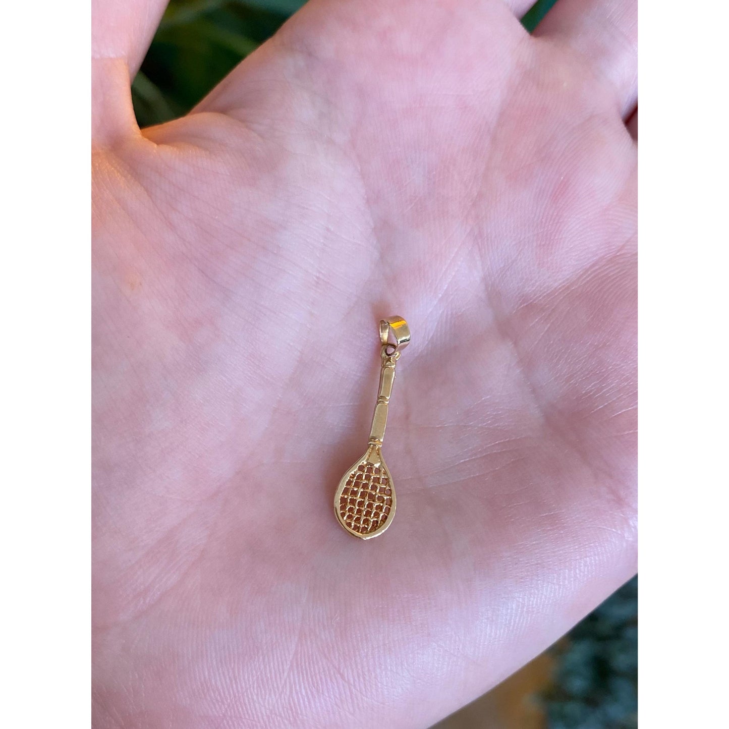 Vintage 14k Yellow Gold Tennis Racket Charm