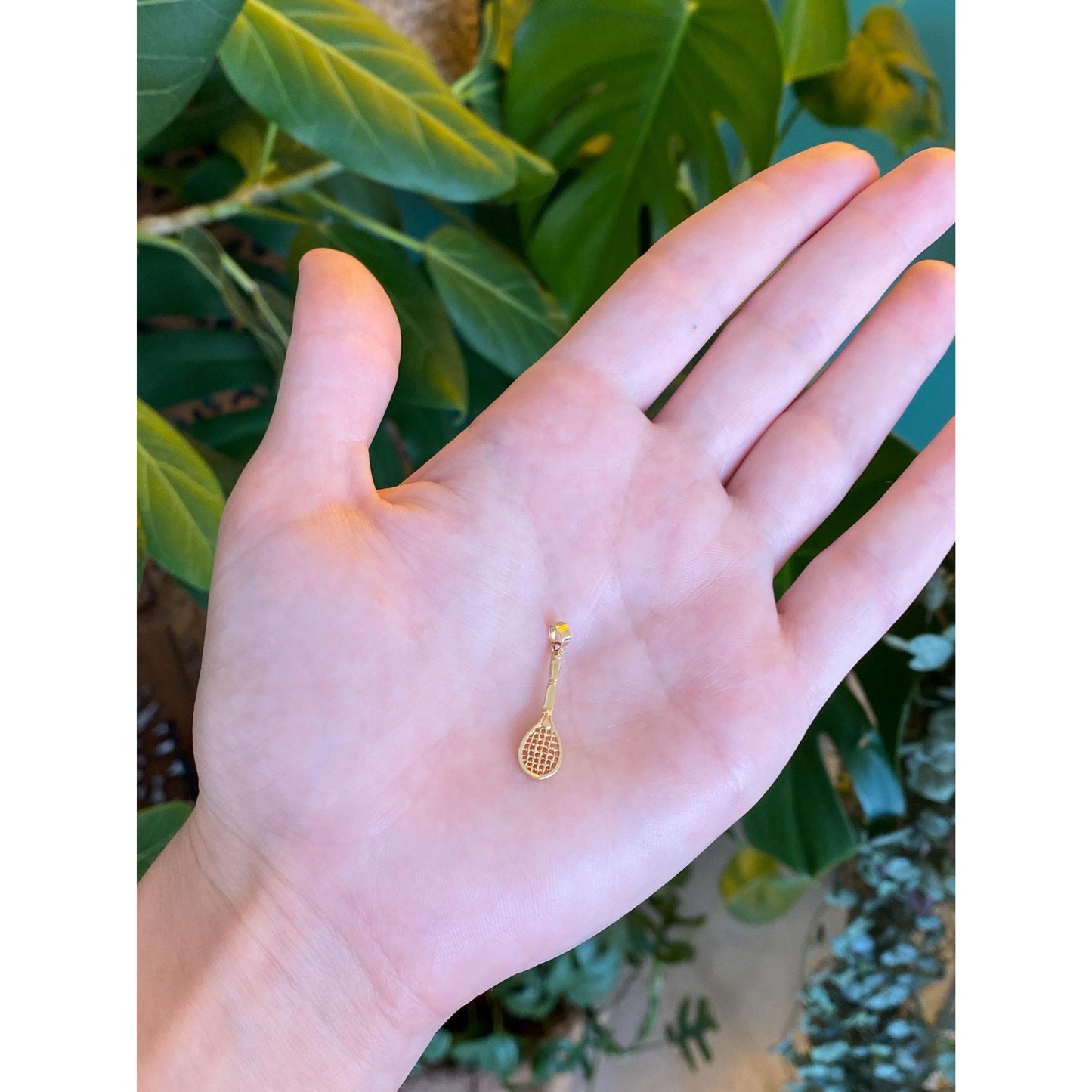 Vintage 14k Yellow Gold Tennis Racket Charm