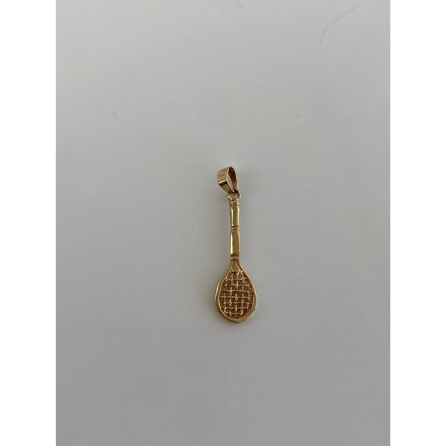 Vintage 14k Yellow Gold Tennis Racket Charm