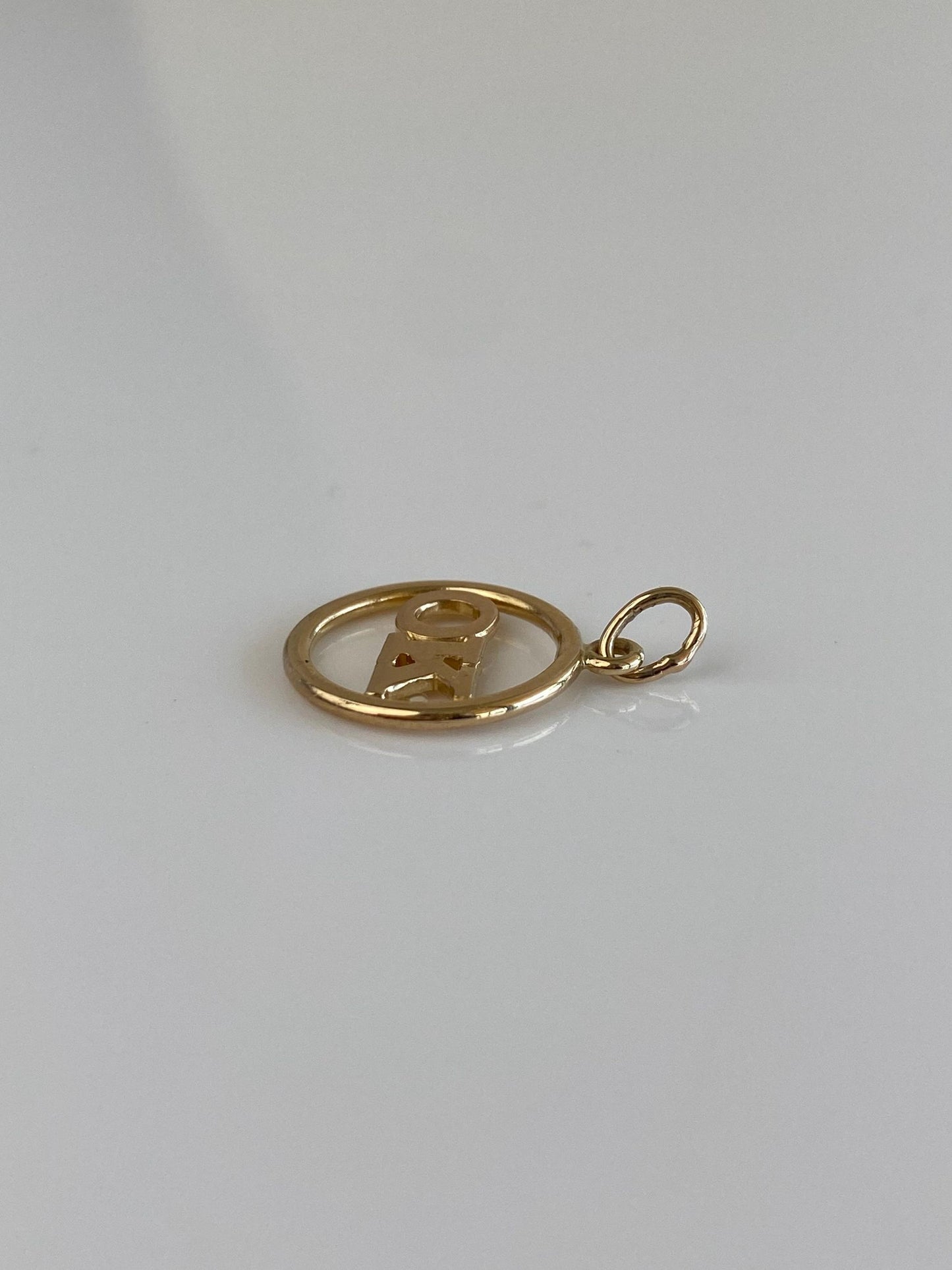 Solid 10k Yellow Gold OK Charm