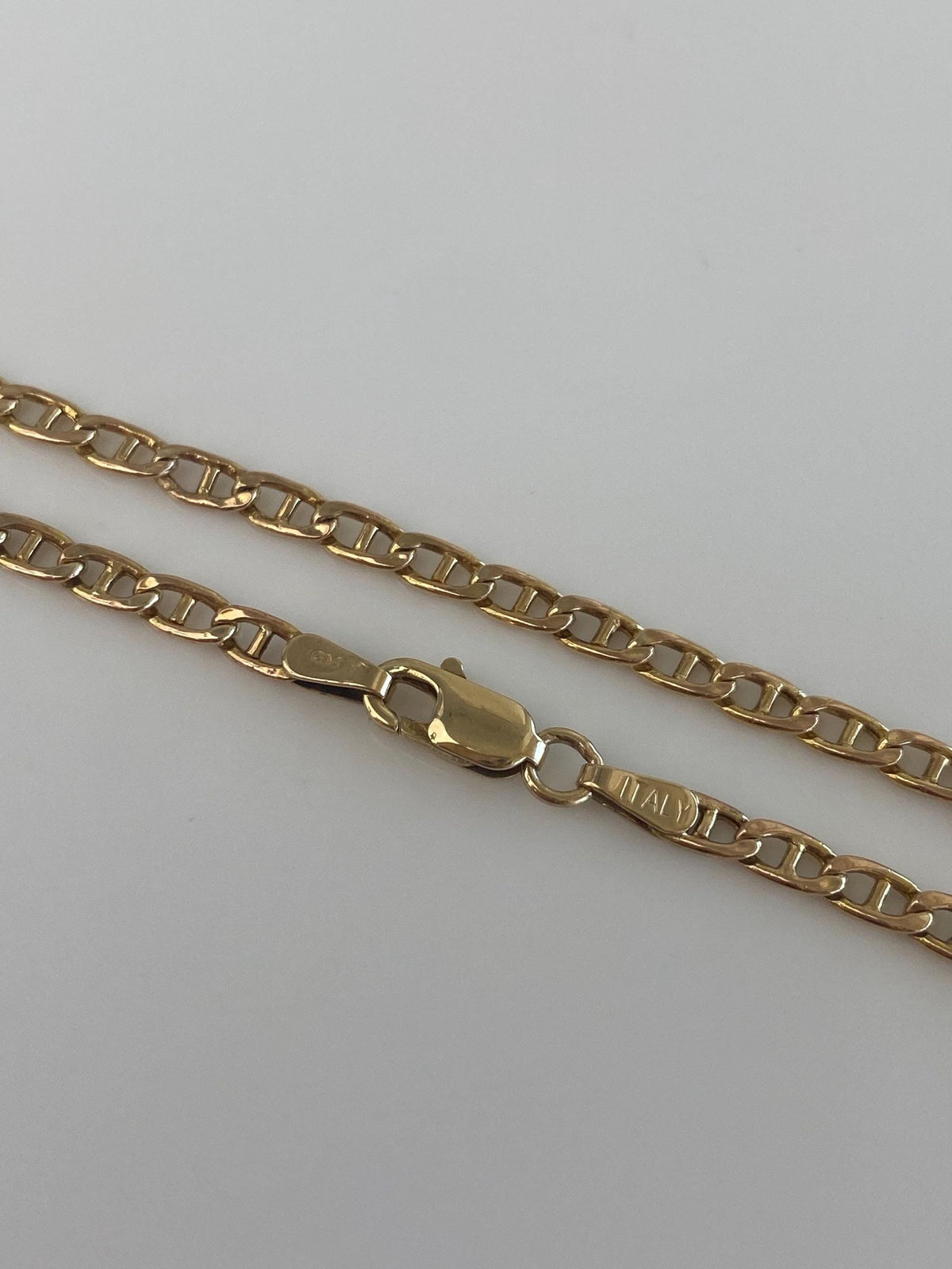 Vintage 10k Yellow Gold Mariner Link Anklet - 10.5 inches