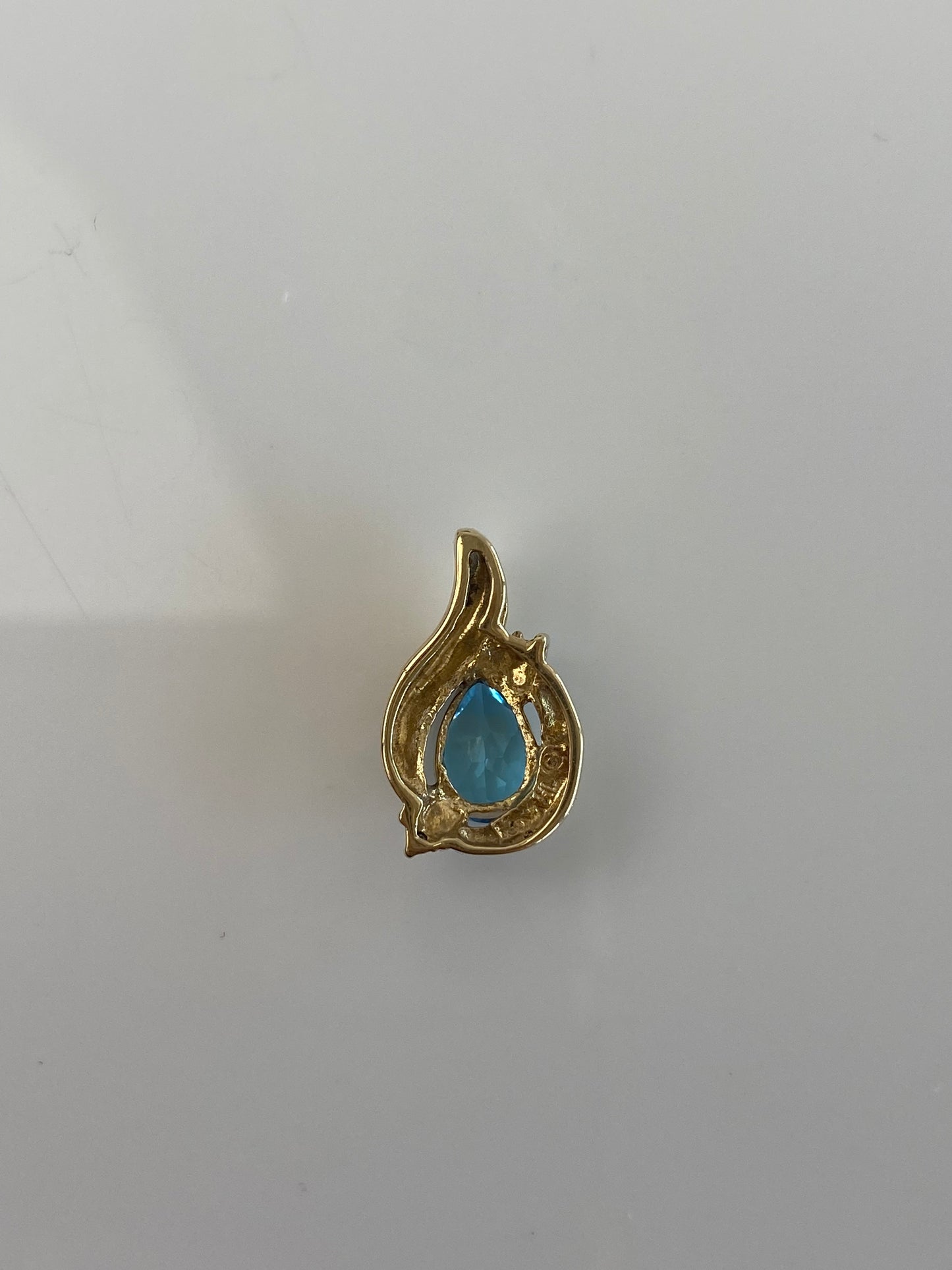 Vintage Solid 10k Diamond Topaz Charm