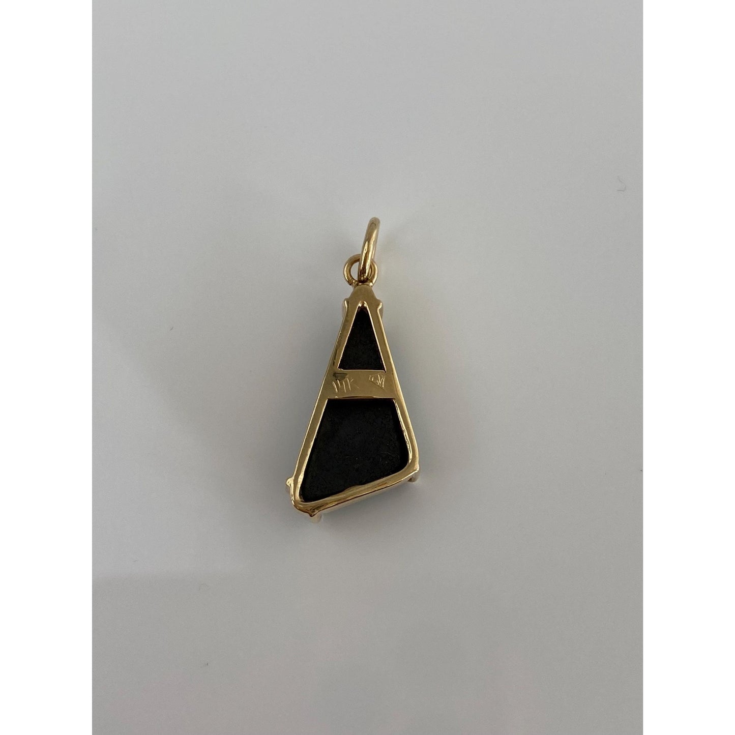 Vintage Solid 14k Yellow Gold Green Druzy Charm