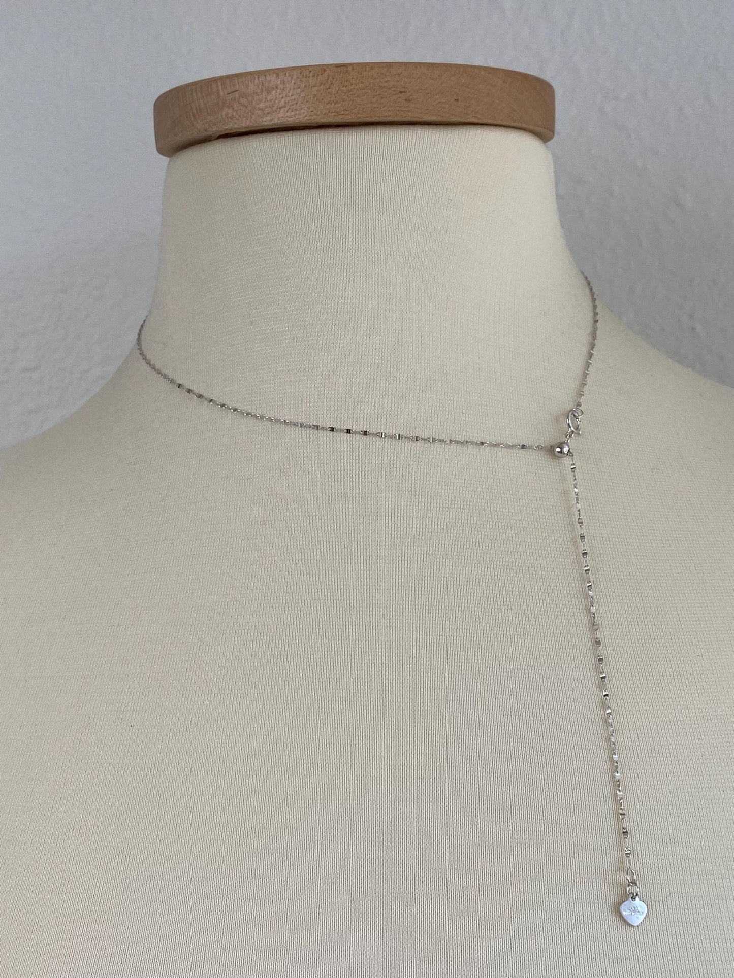 Vintage Solid 14k White Gold Adjustable Fancy Twist Chain Necklace - 20 inches