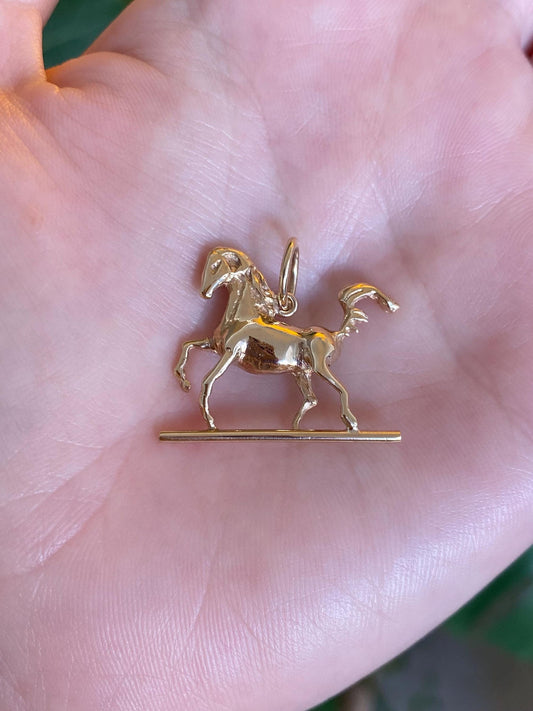 Vintage 14k Yellow Gold Horse Charm