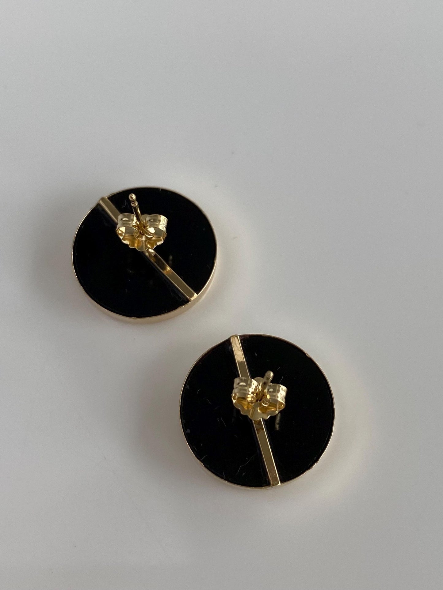 Vintage Solid 14k Yellow Gold Opal Mosaic Stud Earrings
