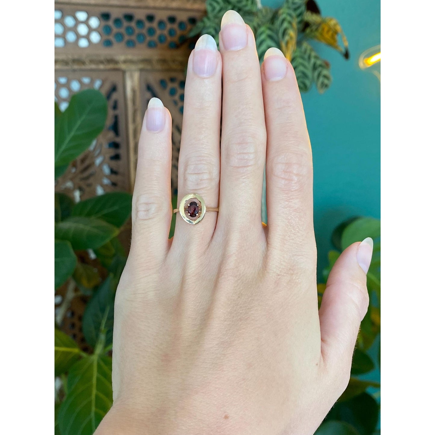 Vintage Solid 10k Yellow Gold Garnet Ring - Size 5.5