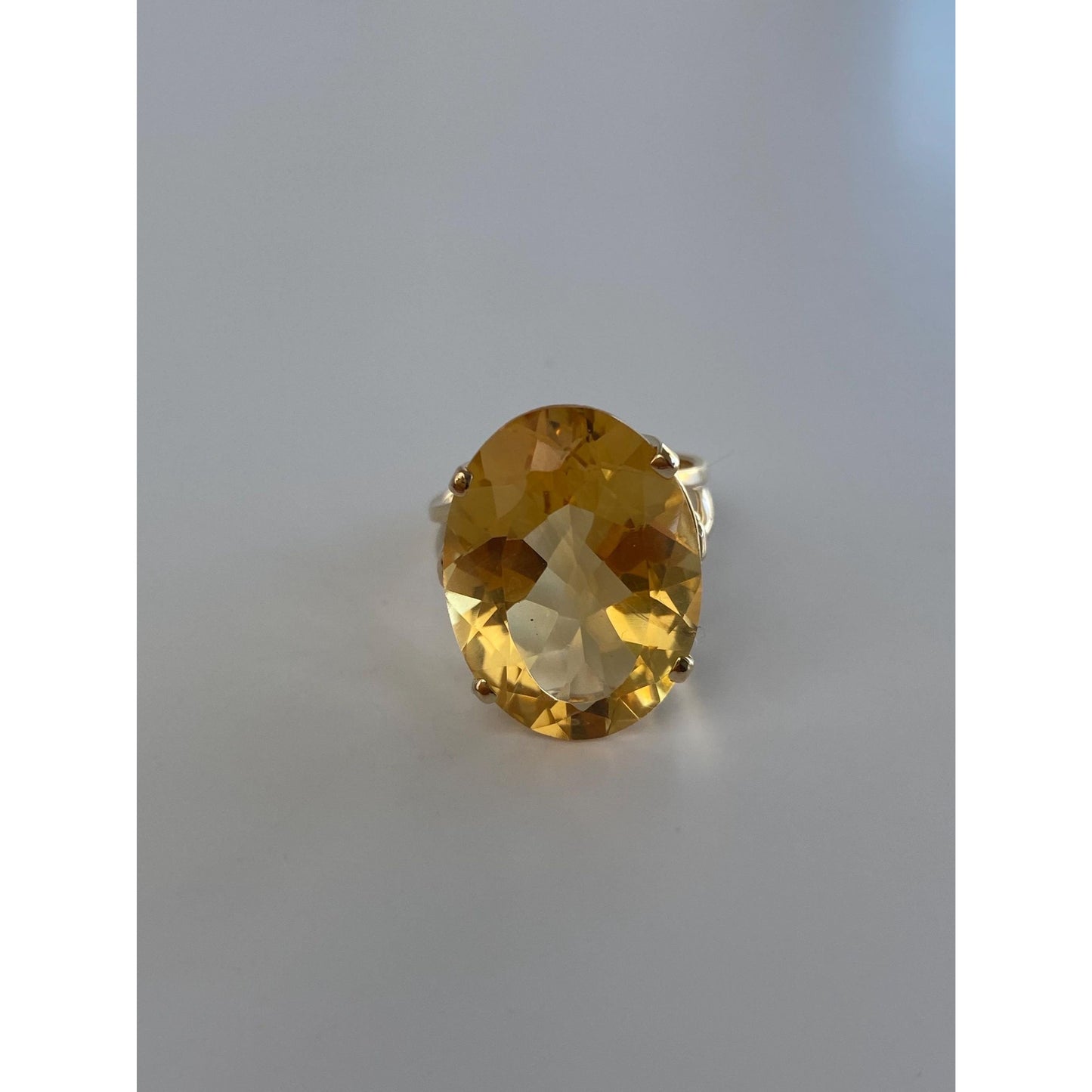 Vintage Solid 14k Yellow Gold Citrine Ring - Size 6