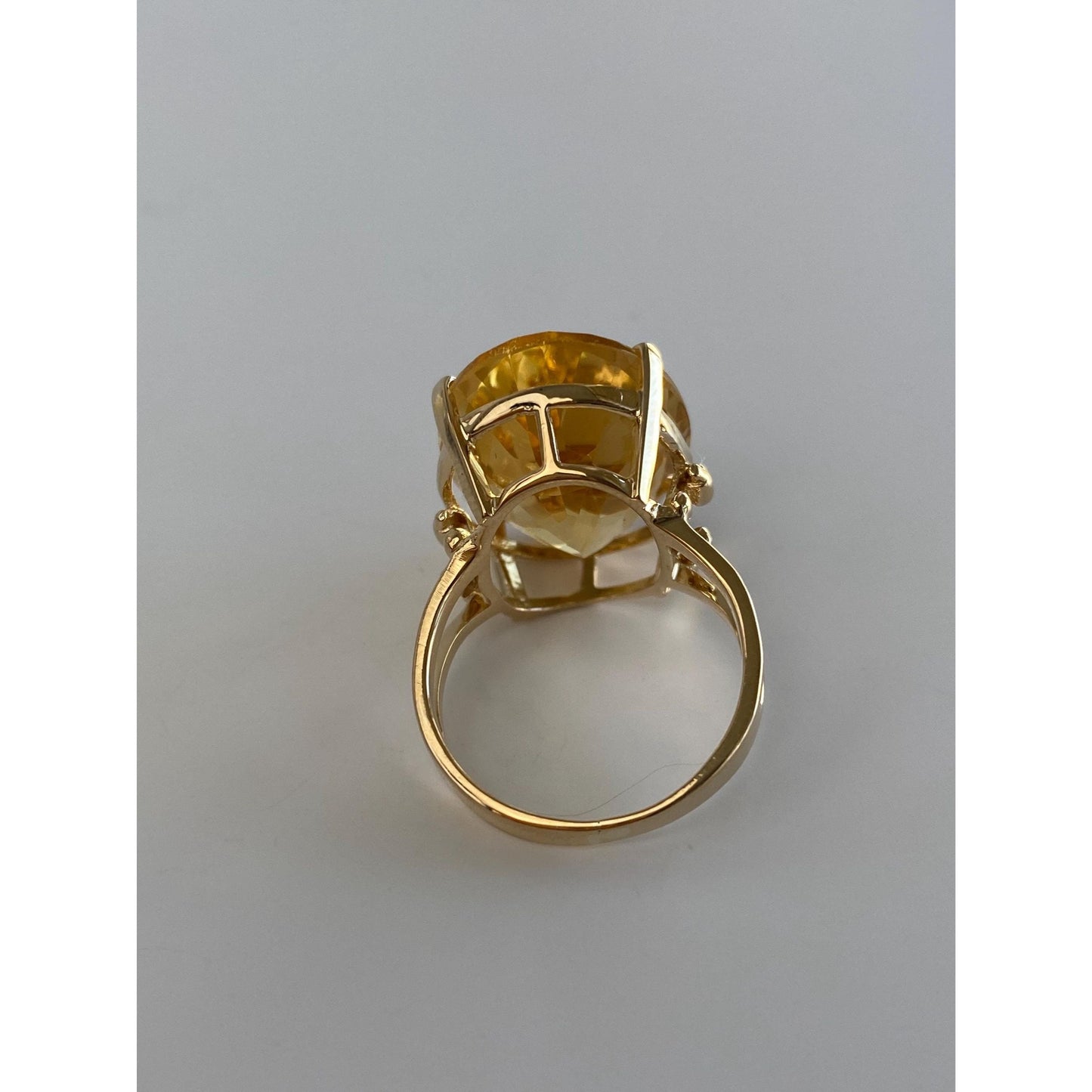 Vintage Solid 14k Yellow Gold Citrine Ring - Size 6