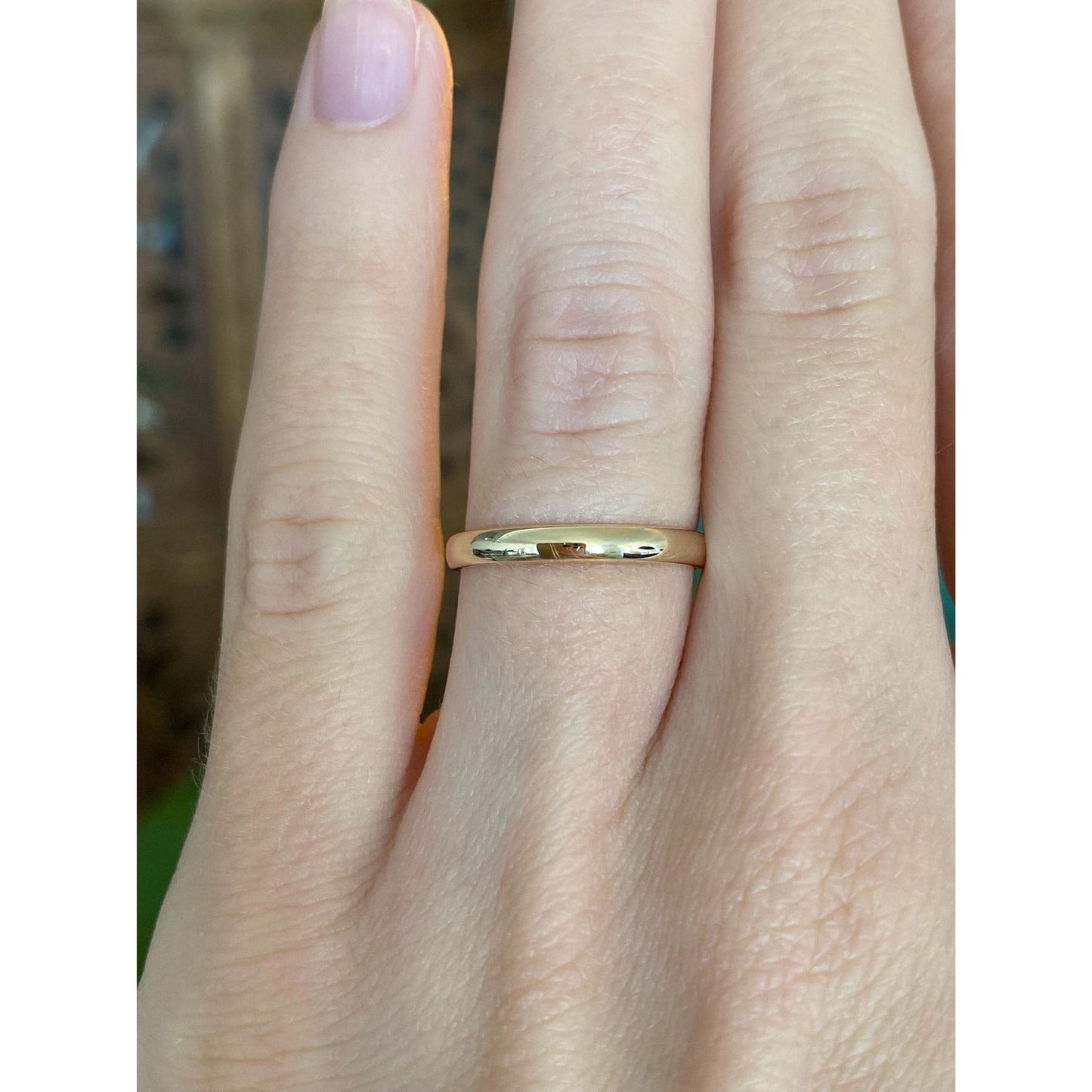 Vintage Solid 14k Yellow Gold Slim Ring Band - Size 5.75