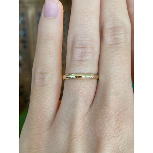 Vintage Solid 14k Yellow Gold Slim Ring Band - Size 5.75