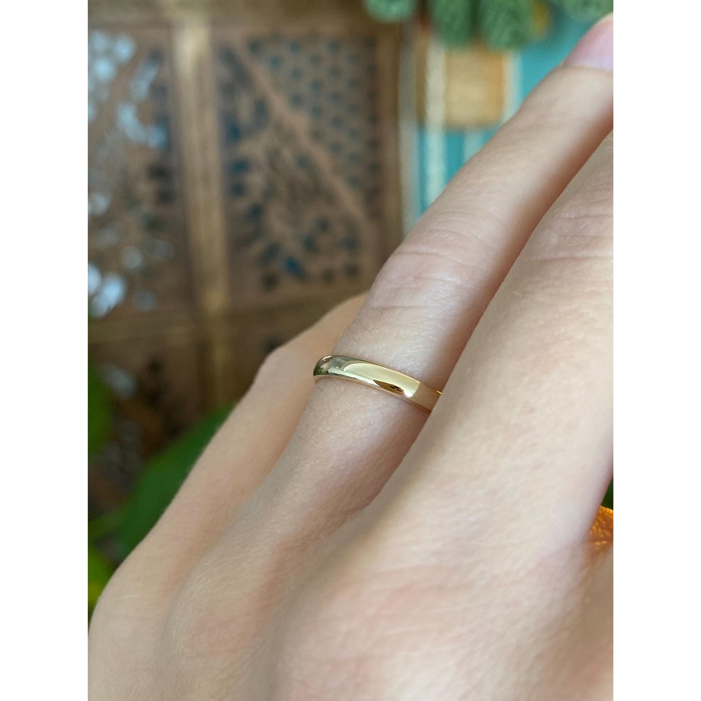 Vintage Solid 14k Yellow Gold Slim Ring Band - Size 5.75